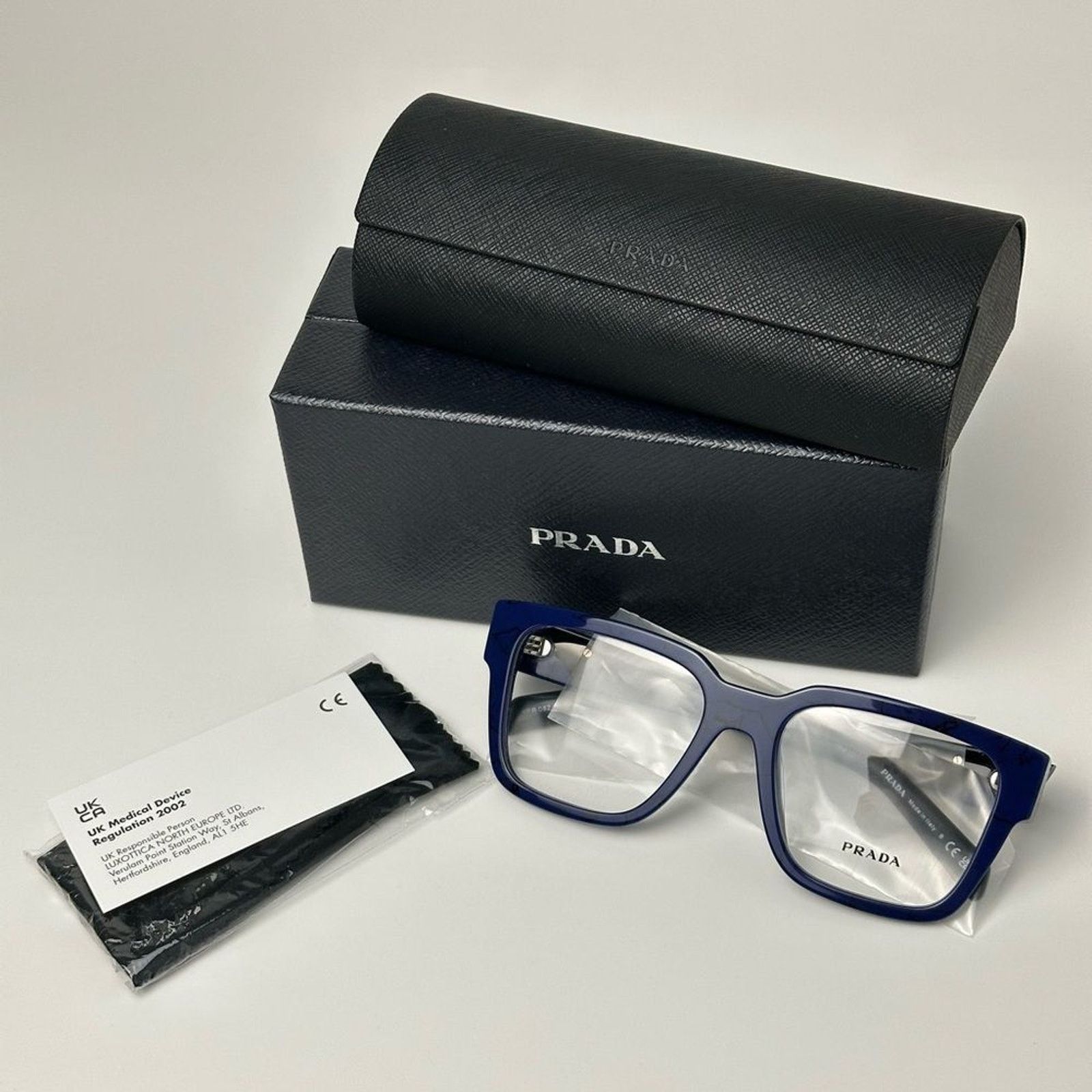 Prada PRADA Eyeglasses PR08ZV 18D101 Baltic Marble Demo Lens NEW Size ONE SIZE - 8 Thumbnail