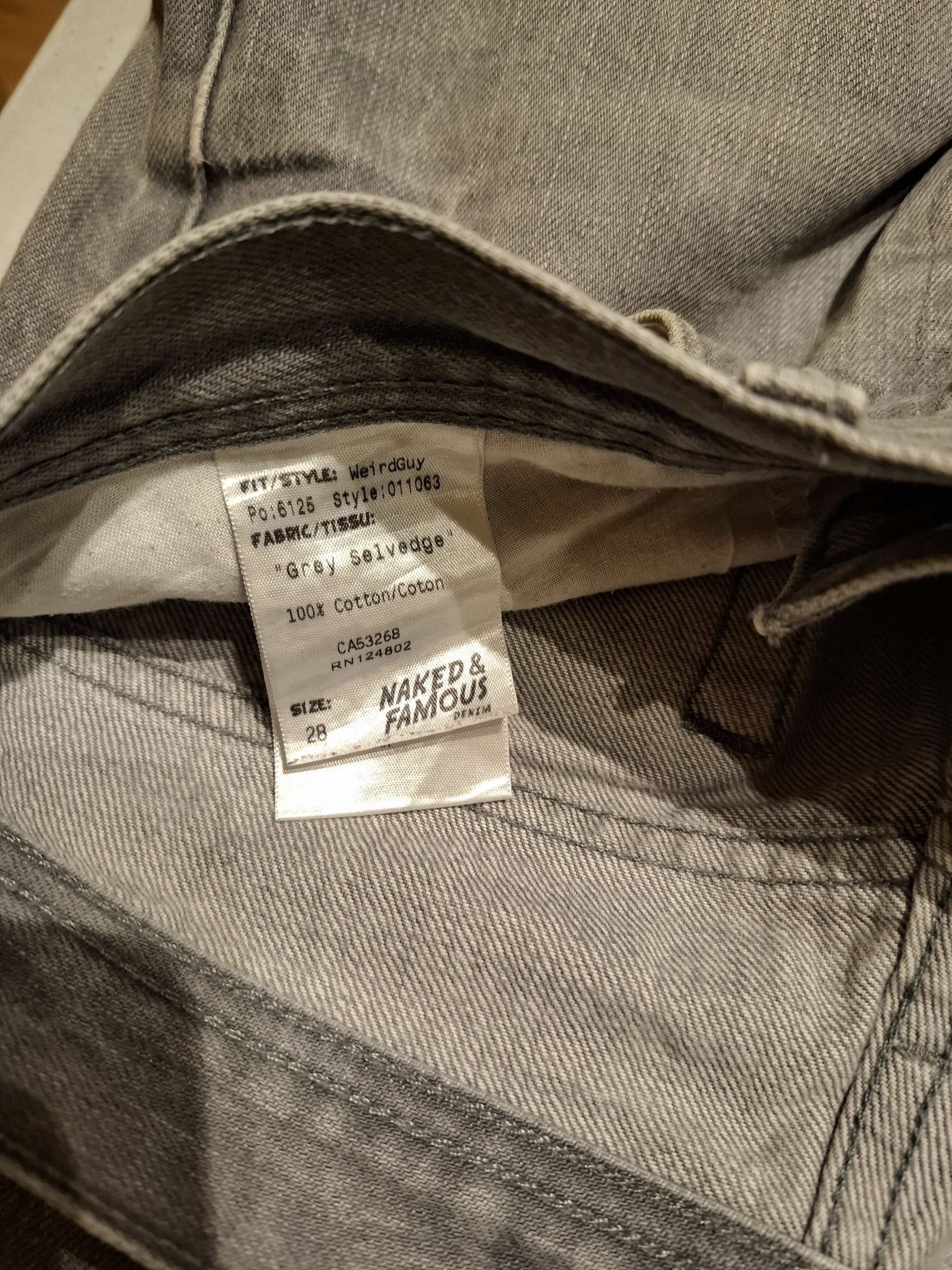 Naked & Famous WeirdGuy Grey Selvedge Size US 28 / EU 44 - 4 Thumbnail