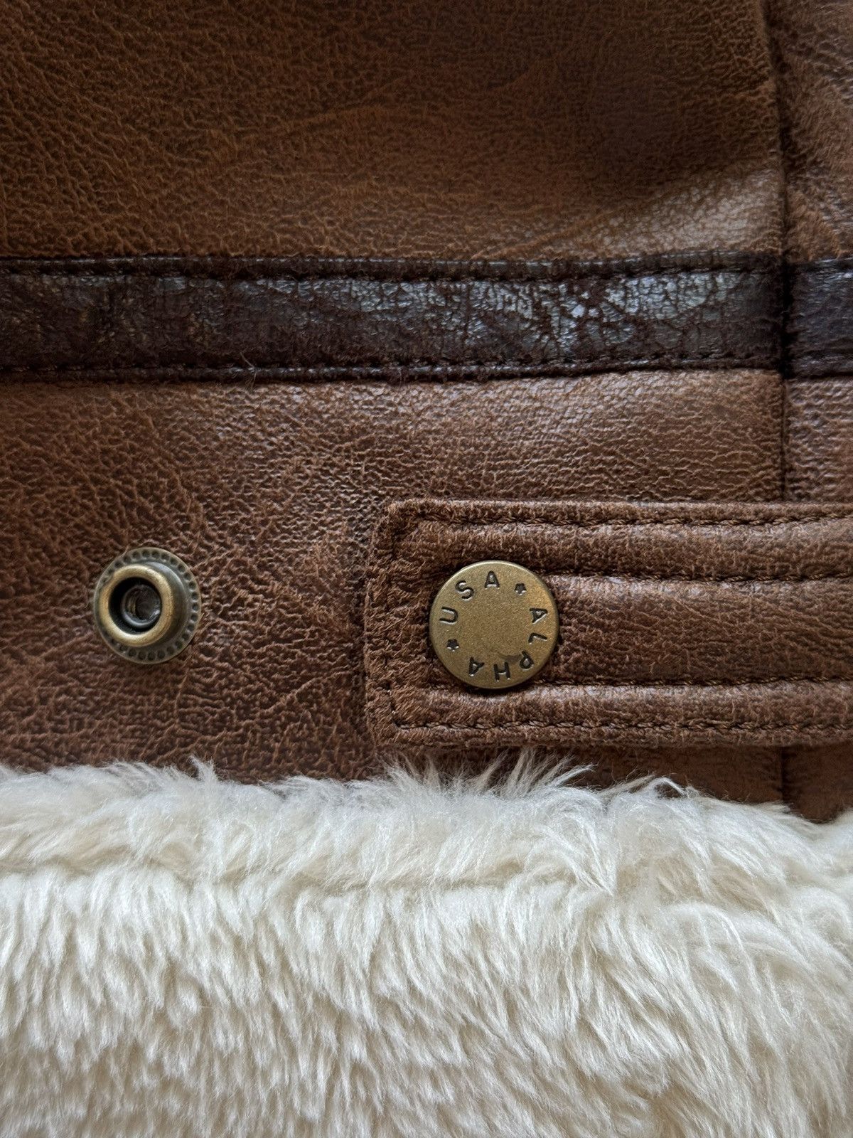 Alpha Industries × Designer Alpha Industries B3 army shearling eco-leather jacket Size US L / EU 52-54 / 3 - 5 Thumbnail