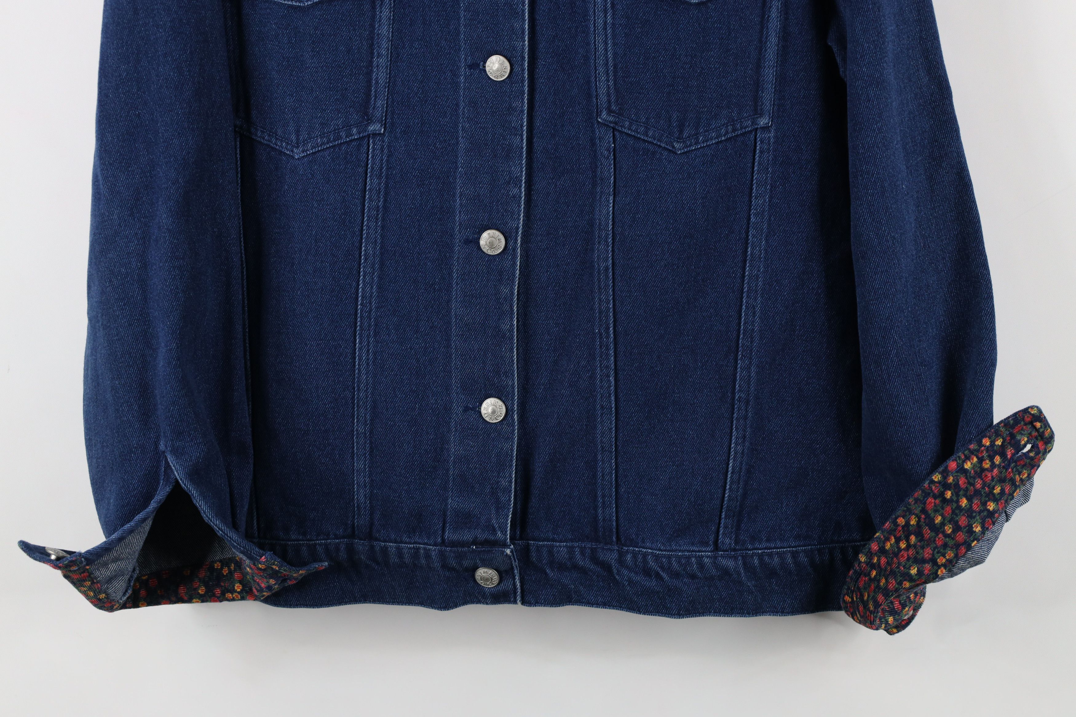 Vintage Vintage 90s Streetwear Patchwork Flower Denim Trucker Jacket Size L / US 10 / IT 46 - 3 Thumbnail