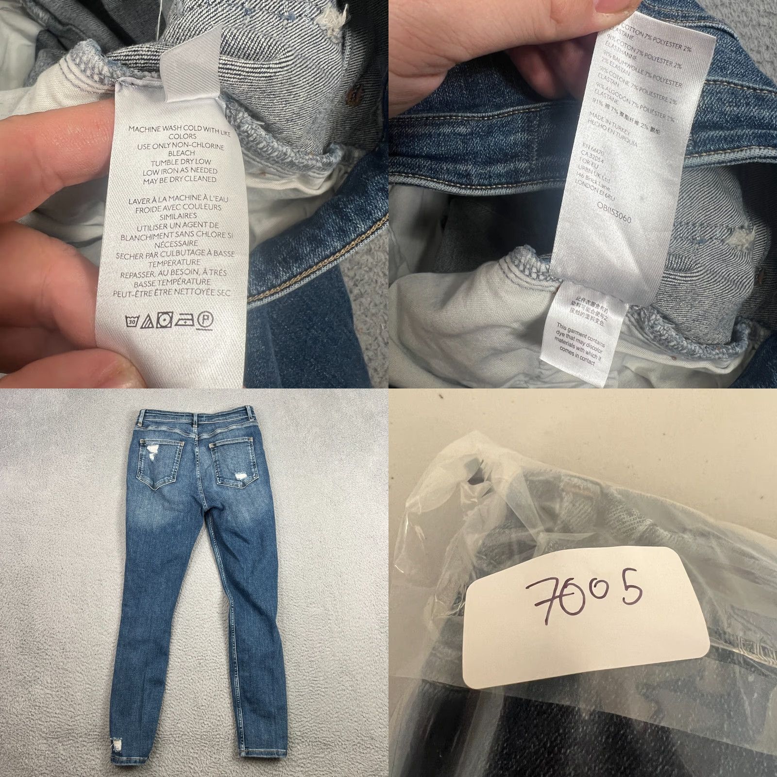 Vintage We The Free High Rise Mom Jeans Slim Straight Distressed Denim Blue 29 Women's Jeans 5-Pocket Denim Distressed Straight Fit Vintage? No Size 29" - 8 Thumbnail