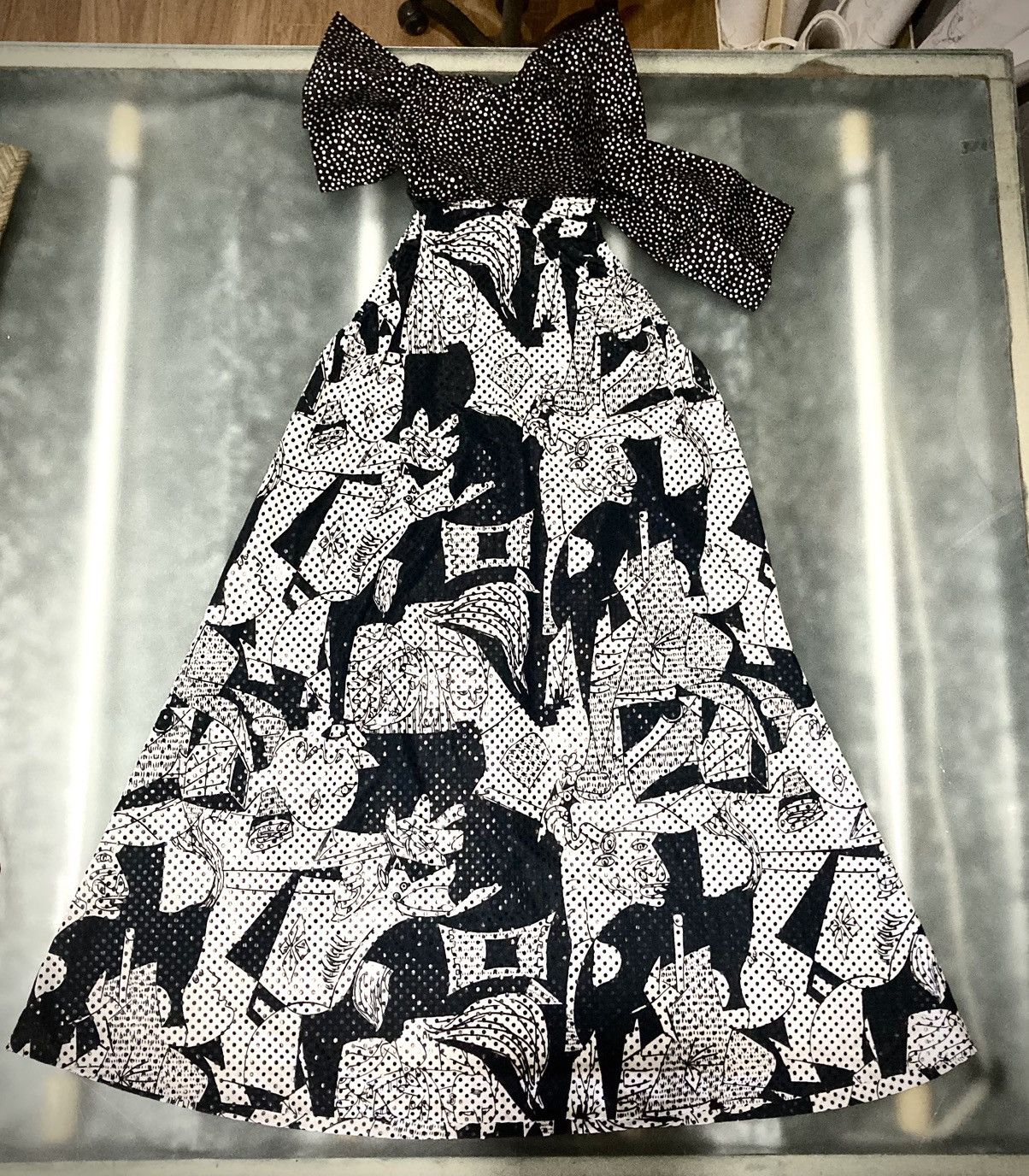 Japanese Brand 2000s Runway Graphic Halter Dress / Fairy Grunge Archive Size S / US 4 / IT 40 - 9 Thumbnail