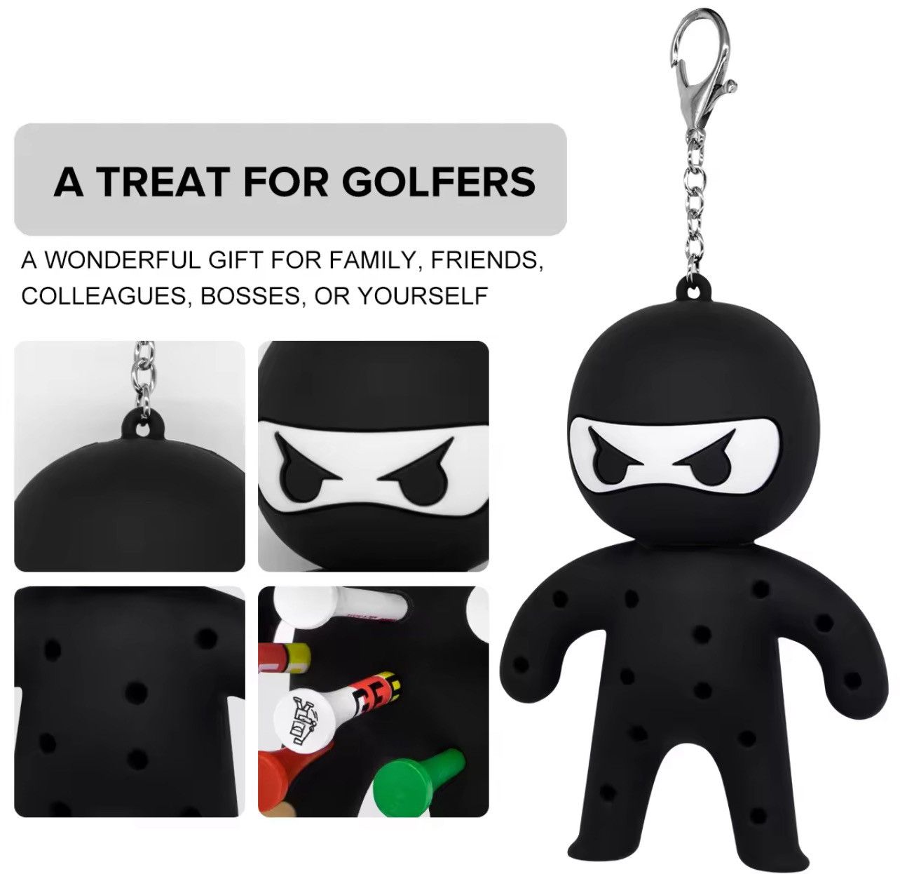 Vintage Golf Ball Tee Holder Keychain Size ONE SIZE - 7 Thumbnail