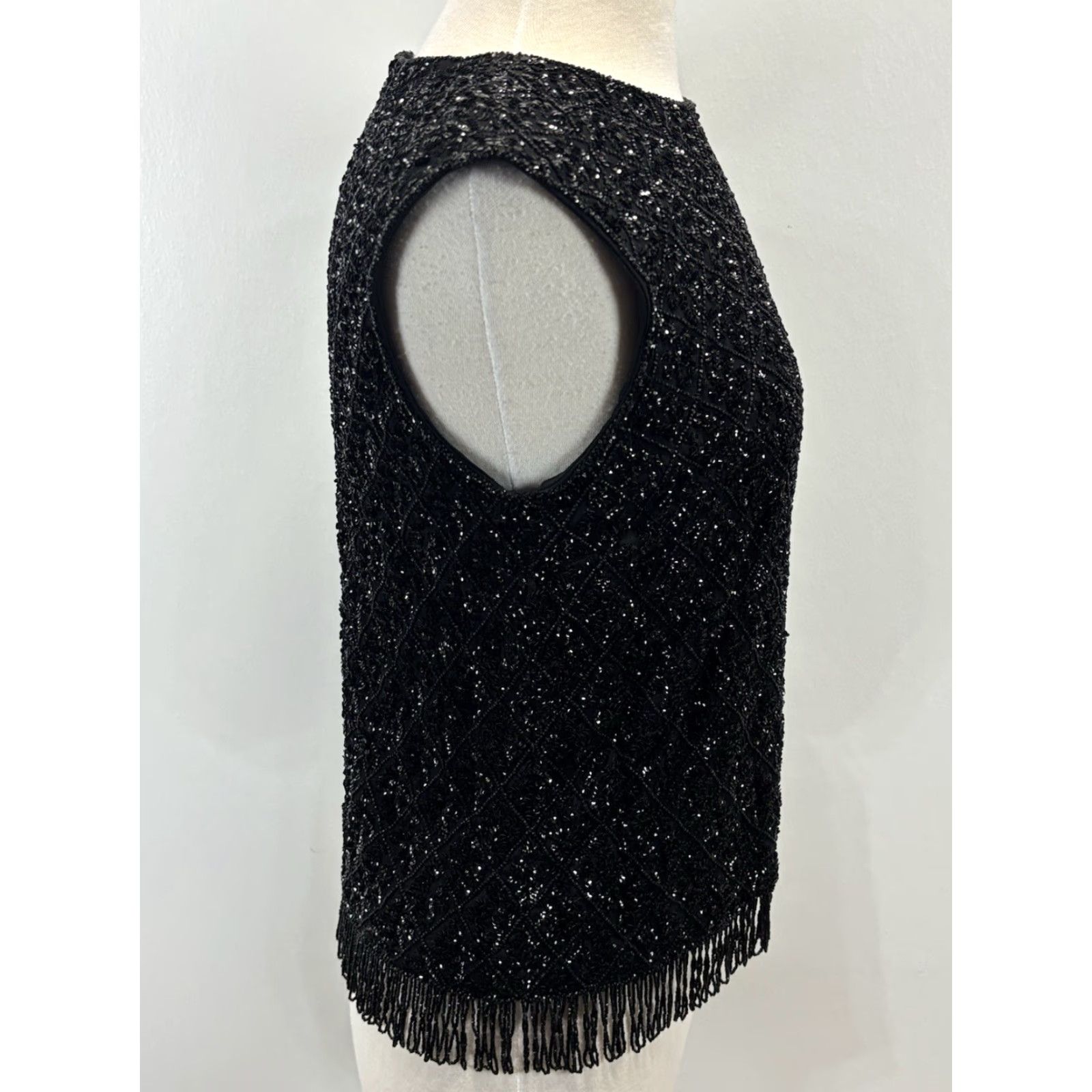Vintage VINTAGE Royal Beaded Shirt Women’s Size 12 Black Silk Formal 1960s Evening Size XL / US 12-14 / IT 48-50 - 4 Thumbnail