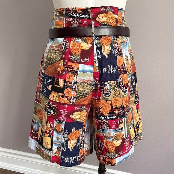 Handmade Handmade Hawaiian Pineapple Print Paperbag Shorts - Medium Size 30" / US 8 / IT 44 - 7 Thumbnail