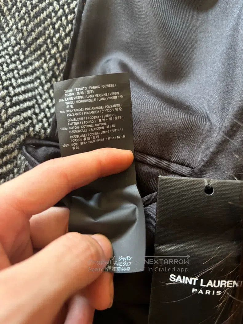 Saint Laurent Paris Saint Laurent Paris Herringbone Tweed Coat Size M / US 6-8 / IT 42-44 - 6 Thumbnail