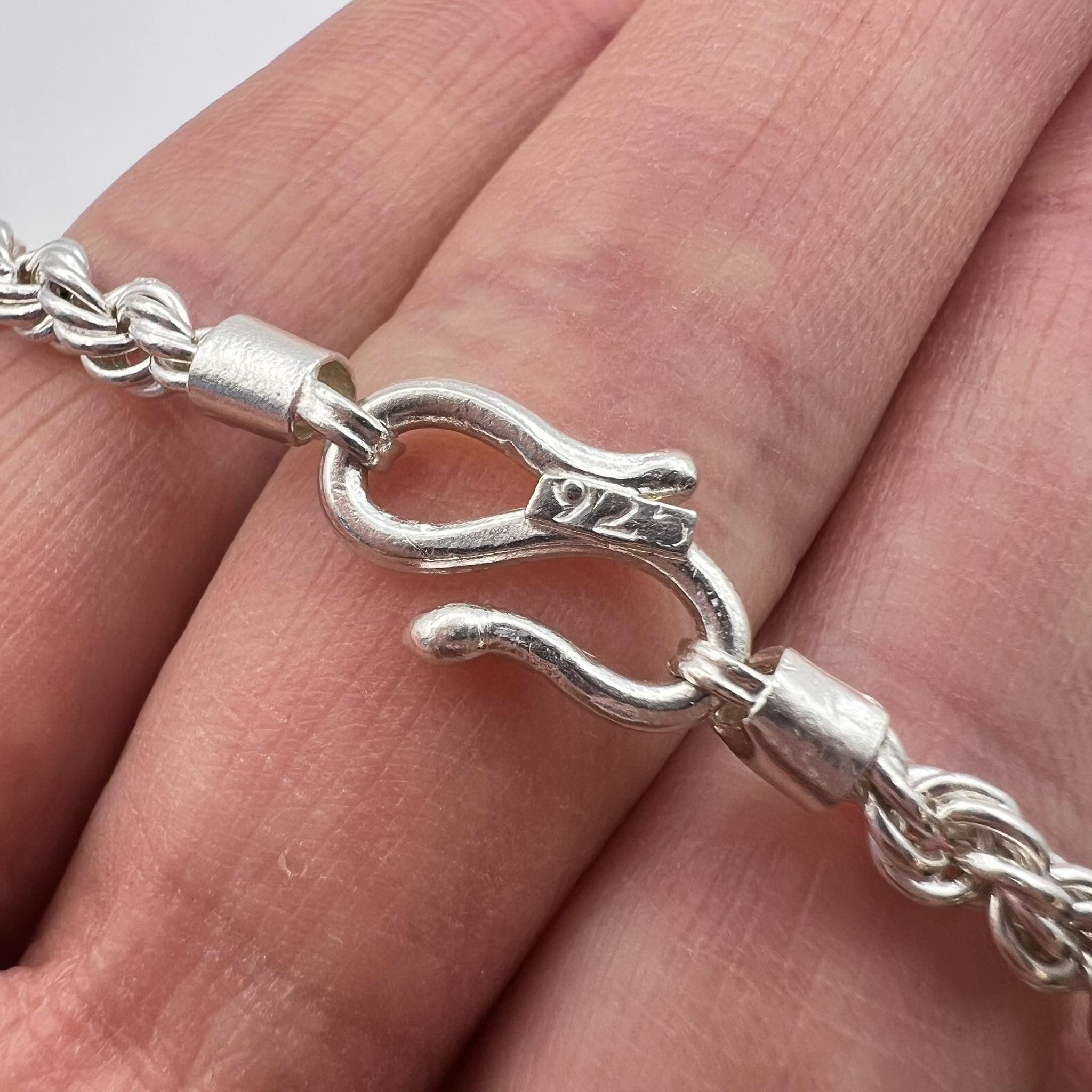 Sterling Silver Vintage Sterling Silver 925 Chain Necklace Marked 36.8 gr Size ONE SIZE - 5 Thumbnail