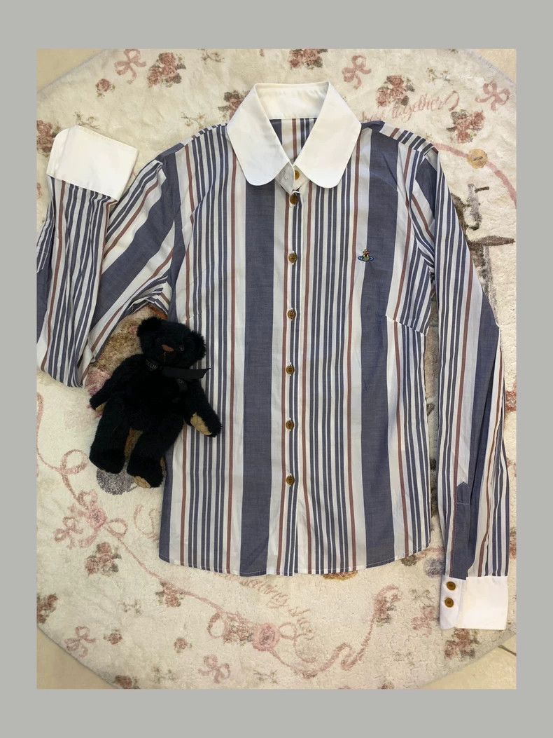 Vivienne Westwood Vivienne Westwood Vintage Striped Long Sleeve Shirt - dmc Size US M / EU 48-50 / 2 - 1 Thumbnail