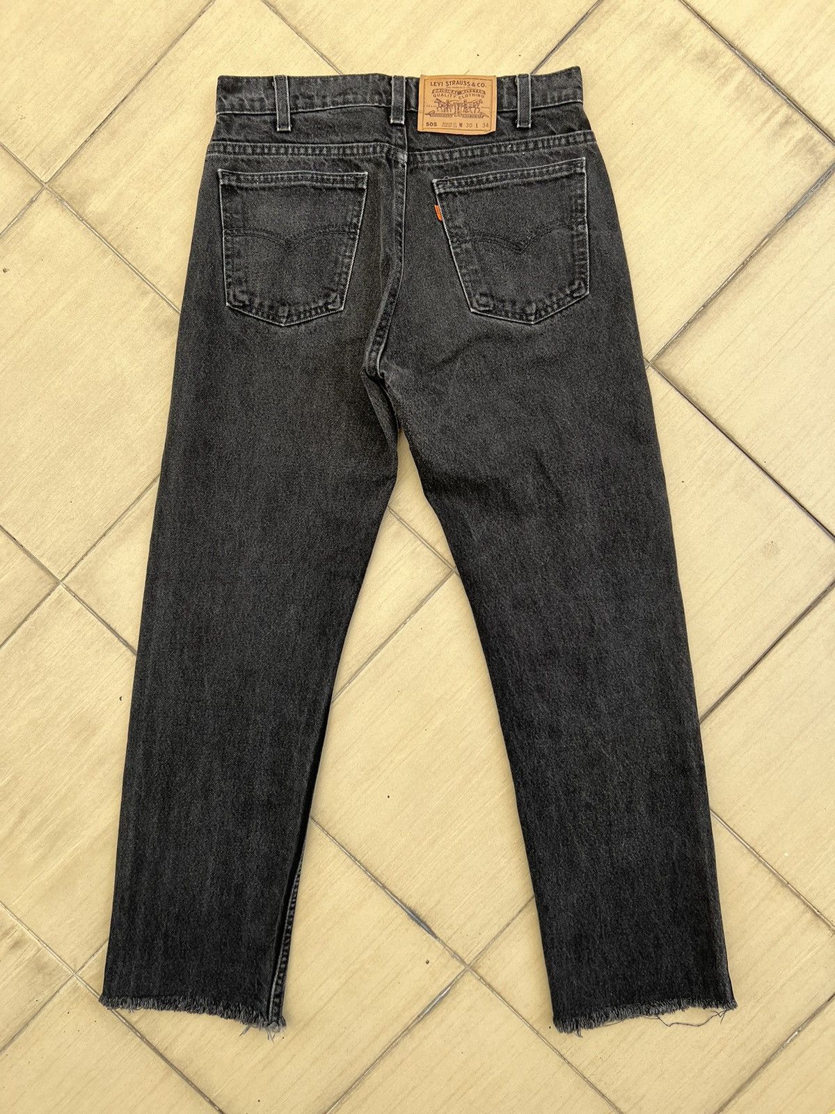 Levi's Vintage 90s Levi’s 505 Orange Tab Faded Black Denim Jeans Size US 30 / EU 46 - 2 Thumbnail