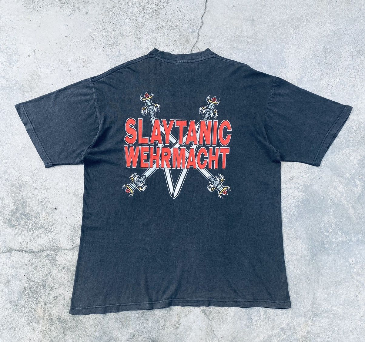 Band Tees True Vintage 80s Slayer Slaytanic Thrash Metal Band Tees Size US XL / EU 56 / 4 - 2 Thumbnail