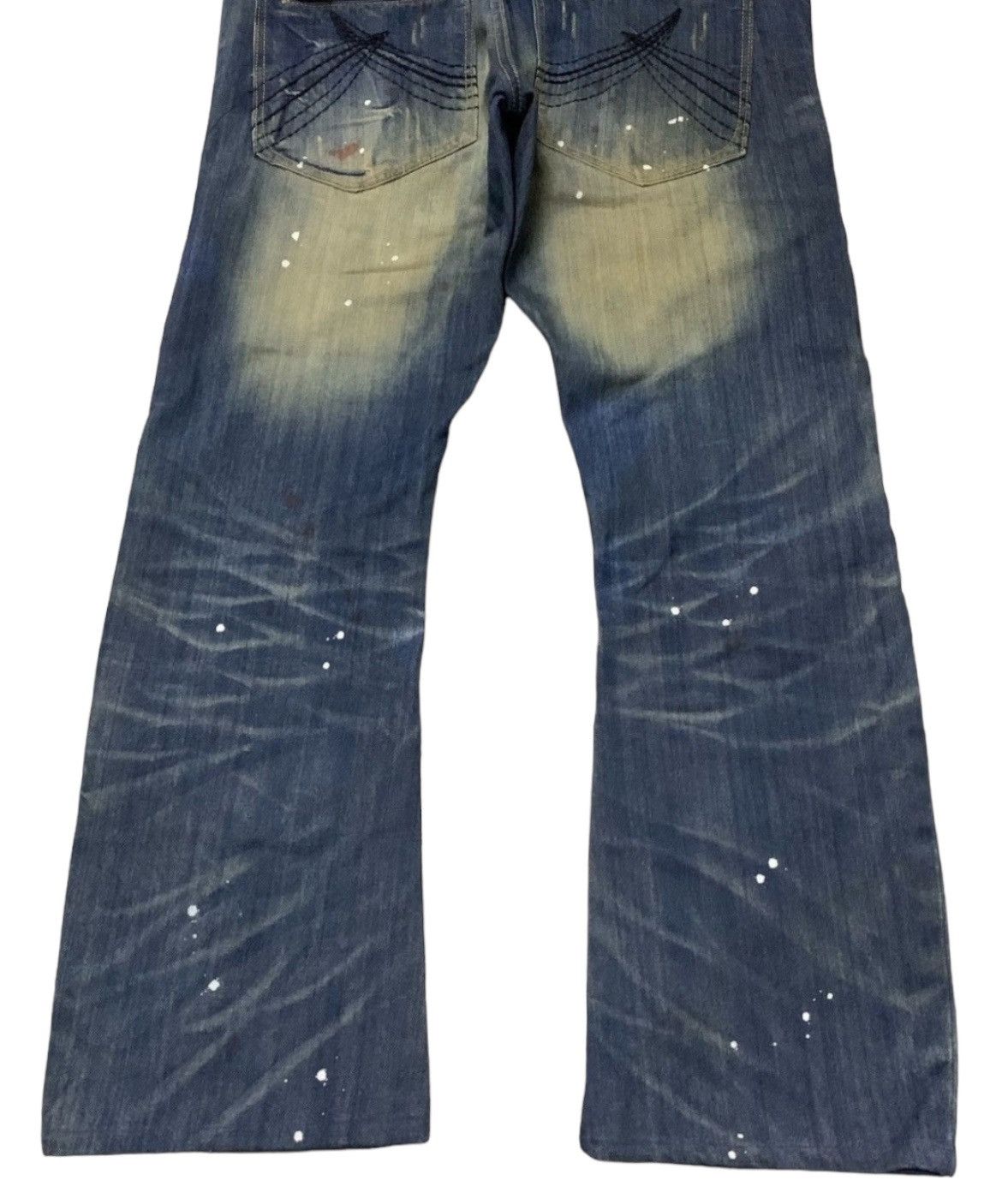 Hysteric Glamour Beguin Kyoto Japan Muddy Boro Distressed Flared Jeans Size US 32 / EU 48 - 12 Thumbnail