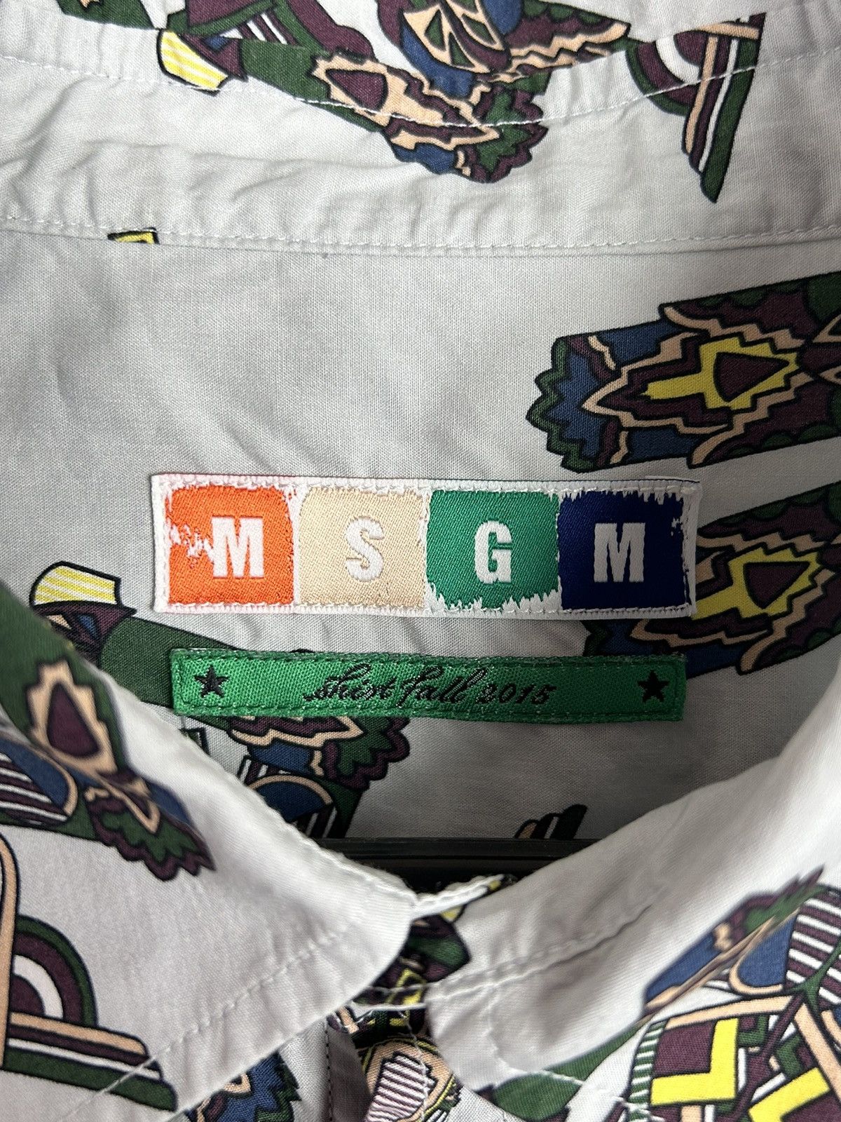 MSGM MSGM Fall 2015 Allover AOP Robot Long Sleeve Button Up Shirt Size US L / EU 52-54 / 3 - 5 Thumbnail
