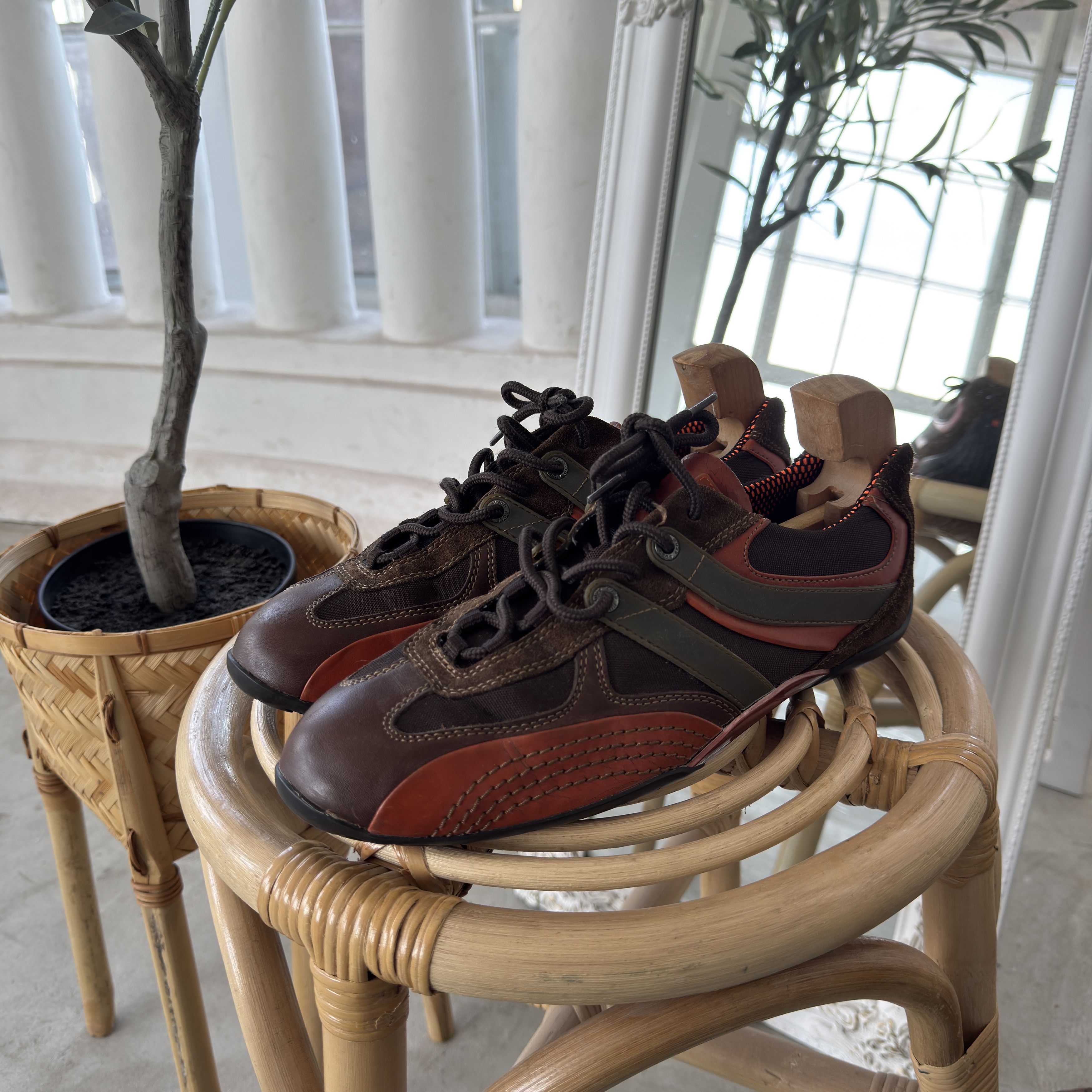 Hugo Boss Hugo Boss Orange Brown Leather Suede Sneakers Shoes EU 41 Size US 8 / EU 41 - 1 Thumbnail