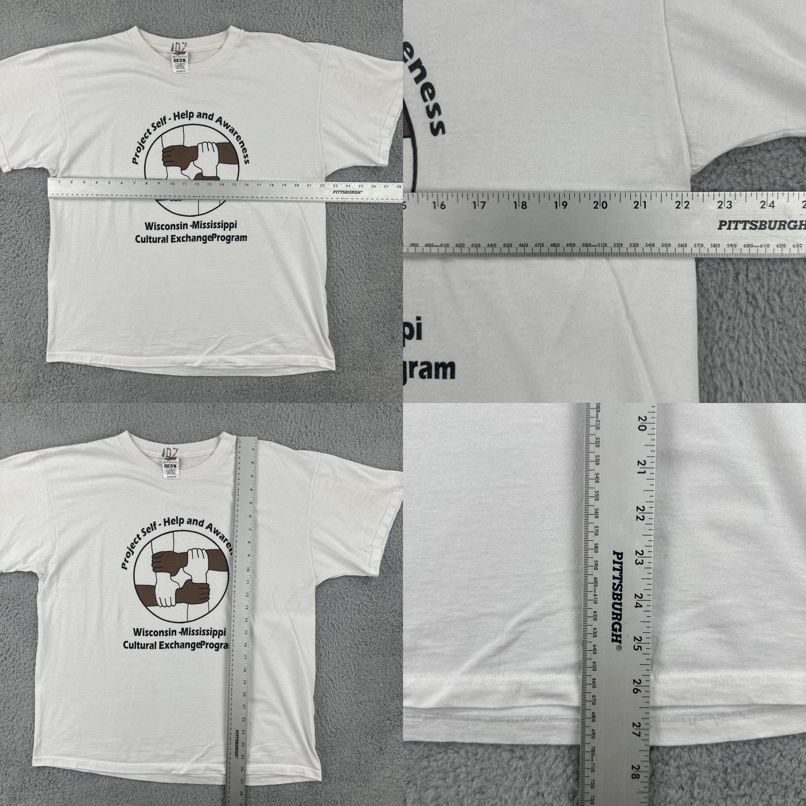 Fruit Of The Loom VINTAGE Fruit of the Loom White T Shirt Mens XL Wisconsin to Mississippi Cultural Exchange Graphic Tee 1990s Short Sleeve Cotton Size US XL / EU 56 / 4 - 9 Thumbnail