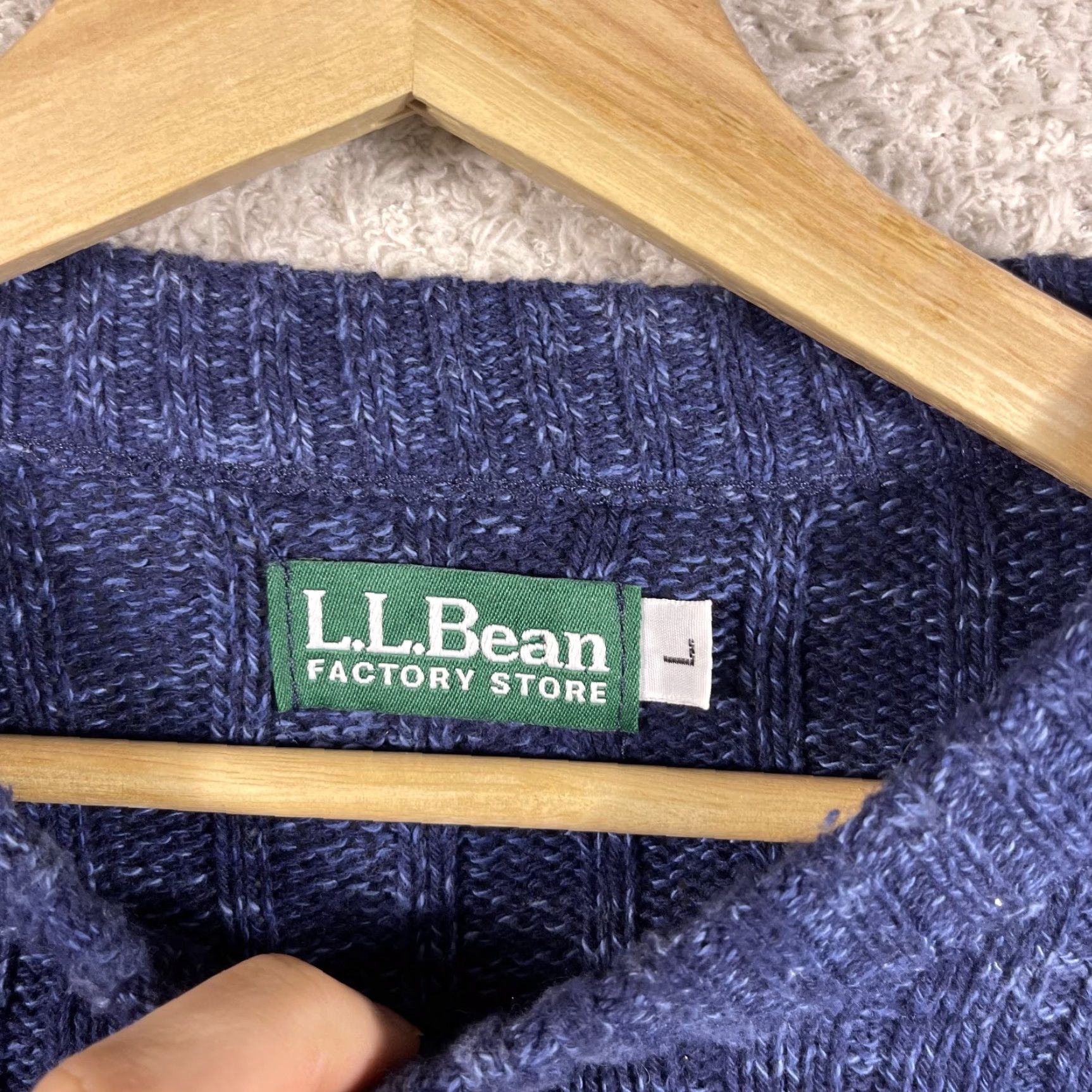 Vintage VINTAGE LL Bean Fisherman Sweater Mens Large Blue Cotton Made in USA Ribbed 90's Pullover Crew Neck Long Sleeve Knit Shirt USA Mens L. Size US L / EU 52-54 / 3 - 3 Thumbnail