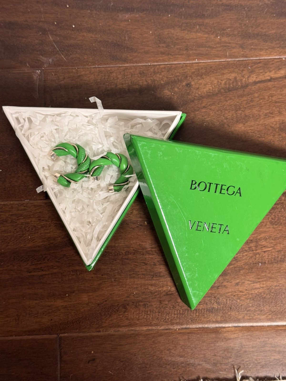 Bottega Veneta Bottega Veneta Hoop Leather Twisted Earrings Size ONE SIZE - 3 Thumbnail
