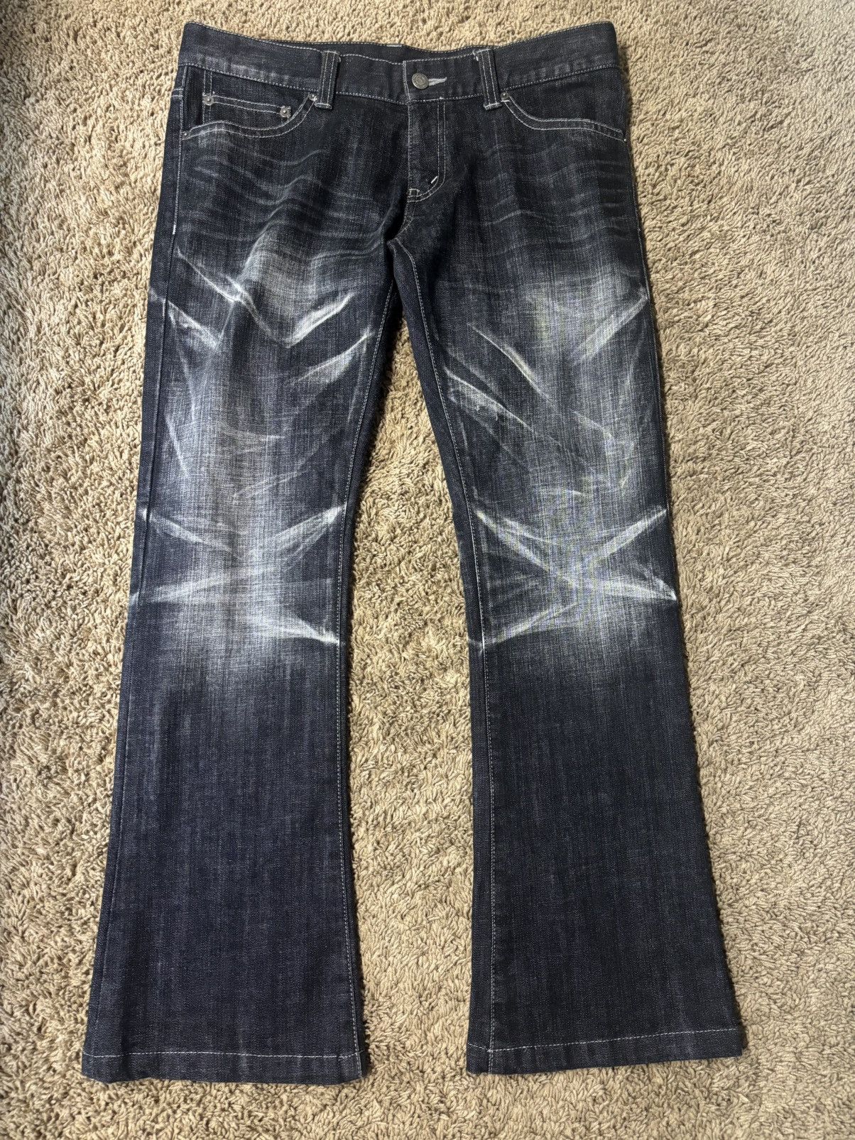 Tornado Mart Tornado Mart Whiskered Flare Jeans | Grailed