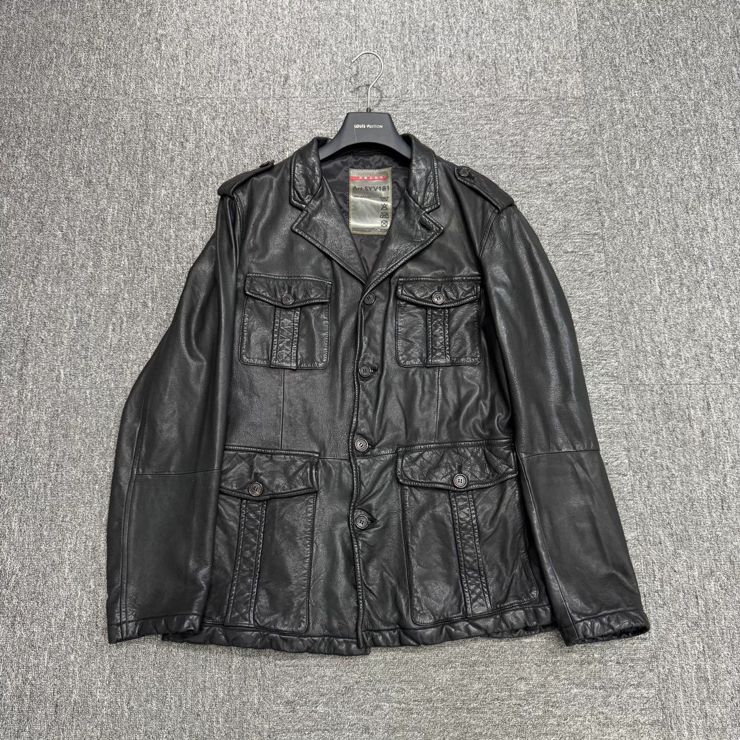 Prada black leather multi-pocket jacket. Size US M / EU 48-50 / 2 - 1 Thumbnail