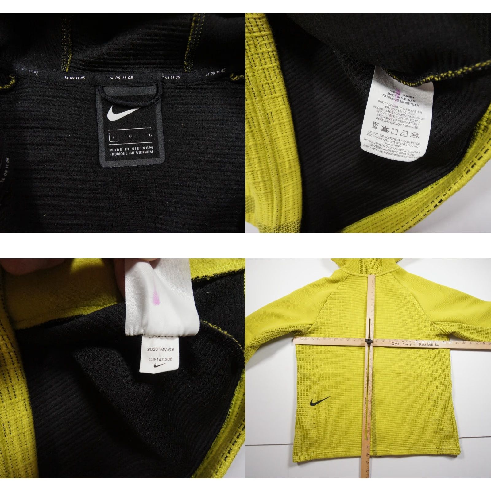 Nike Nike Sweatshirt Hoodie Men Large Yellow Full Zip Tech Pack Swoosh Logo All Seasons Outdoor 90s? Size US L / EU 52-54 / 3 - 8 Thumbnail
