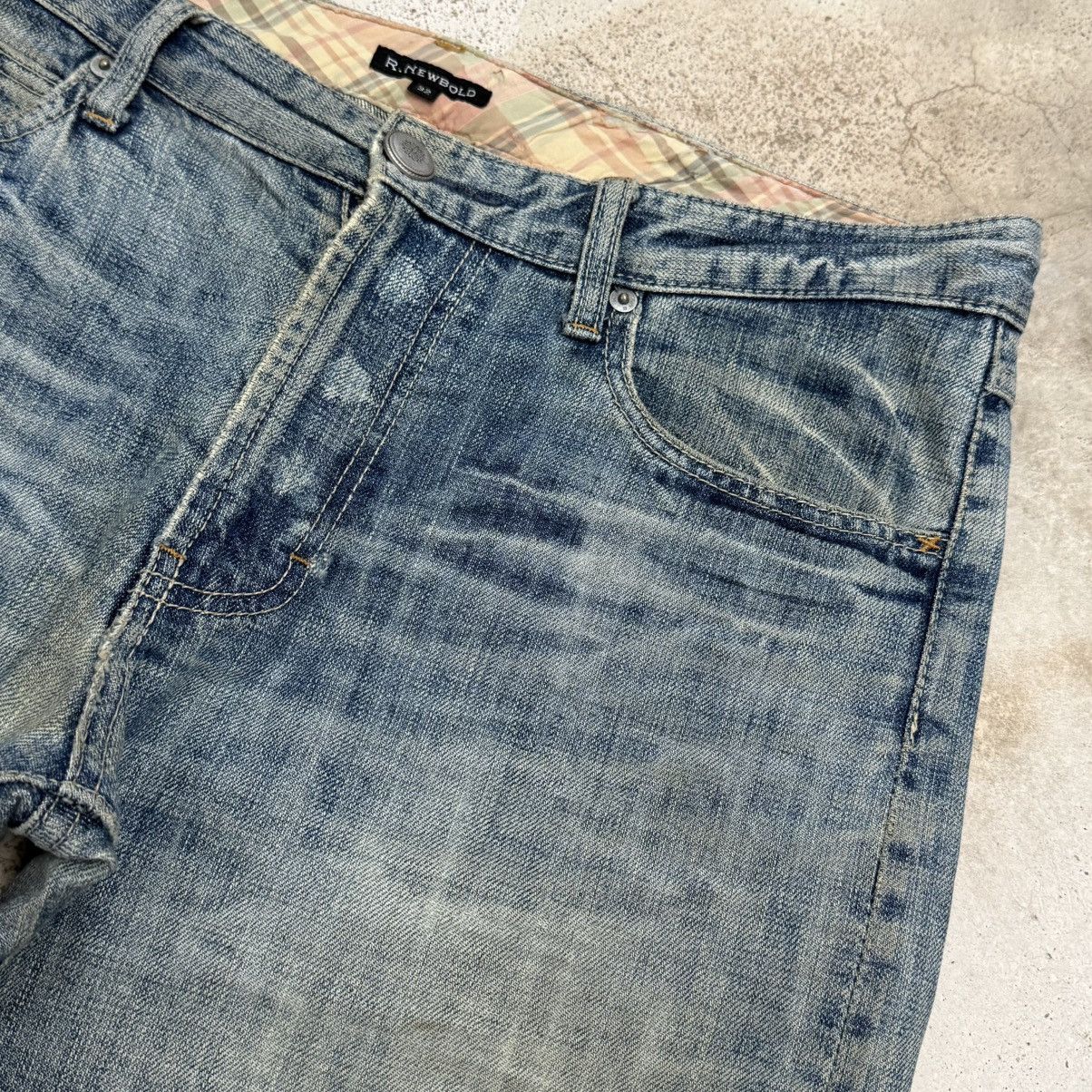 Japanese Brand R. Newbold Distressed Stitching Paint Splitter Denim Pants Size US 33 - 9 Thumbnail
