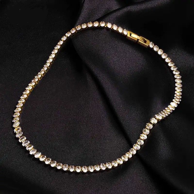 Other Deluxe Cubic Zirconia Tennis Chain Choker Necklace Size ONE SIZE - 1 Thumbnail
