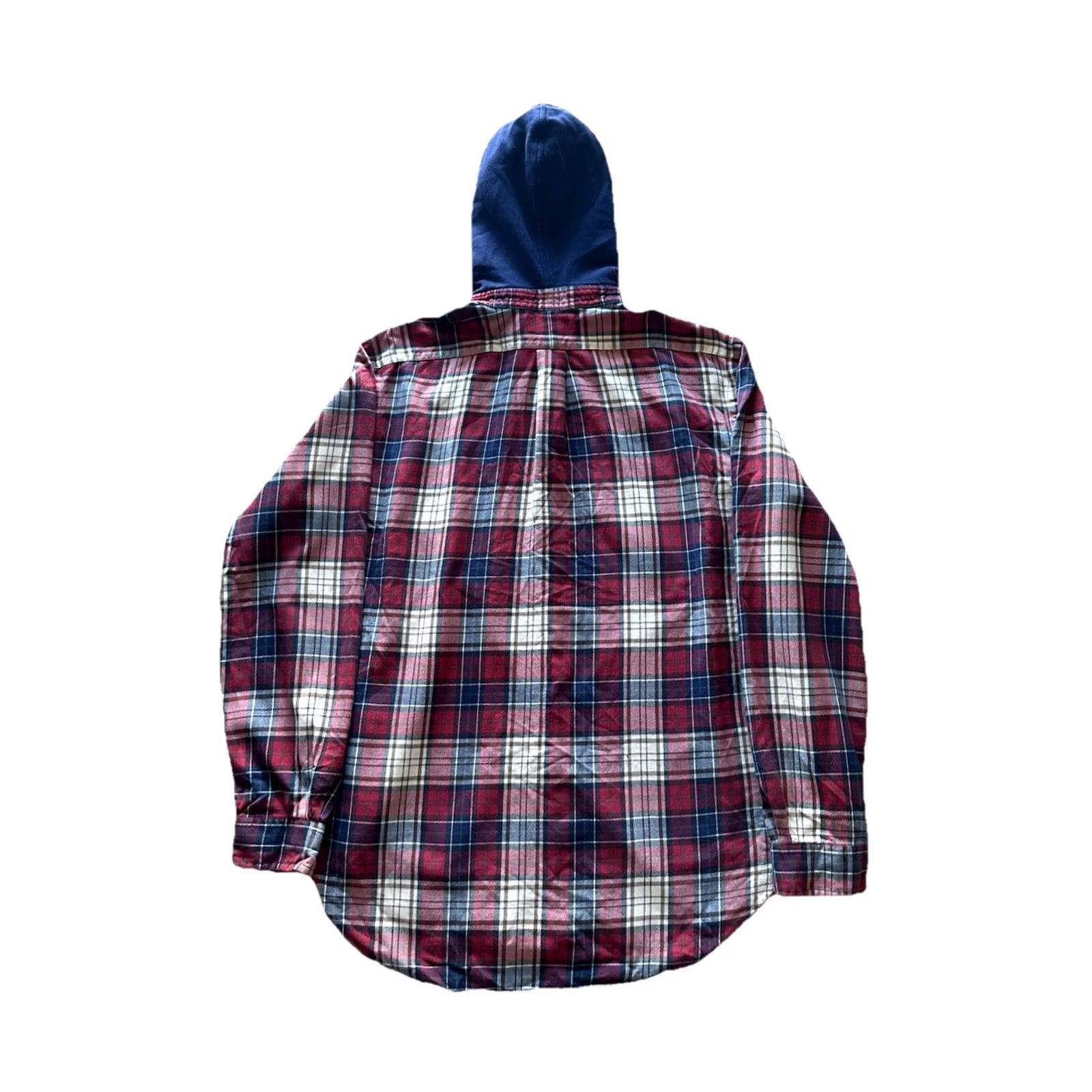 Polo Ralph Lauren VINTAGE 90s Polo Ralph Lauren Shirt Men Large Red Plaid Flannel Button Up Hoodie Size US L / EU 52-54 / 3 - 4 Thumbnail
