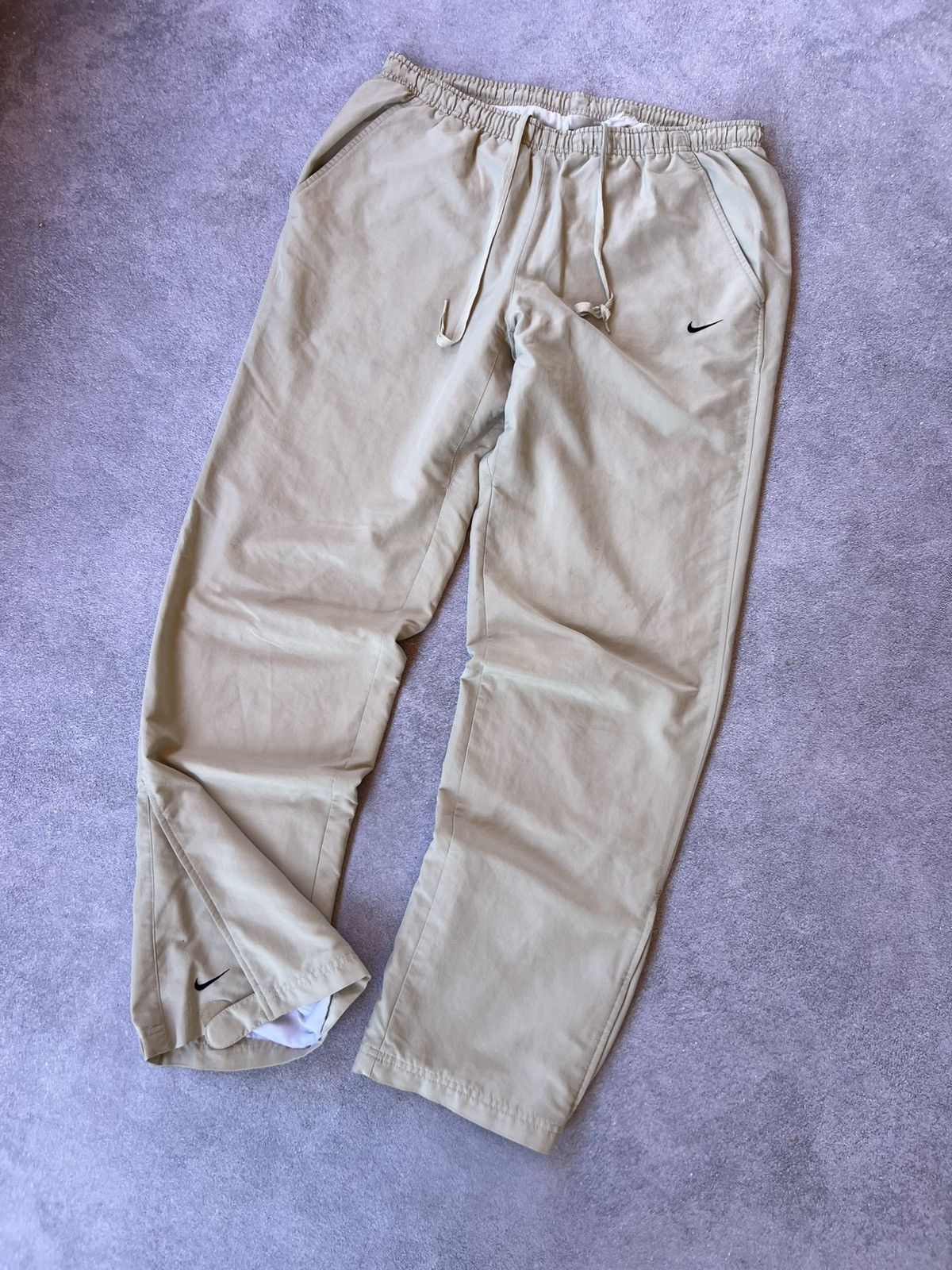Nike ⚡ Vintage Nike White Drill Pants Y2K Cyber 2000s – Size L Size US 34 / EU 50 - 3 Thumbnail