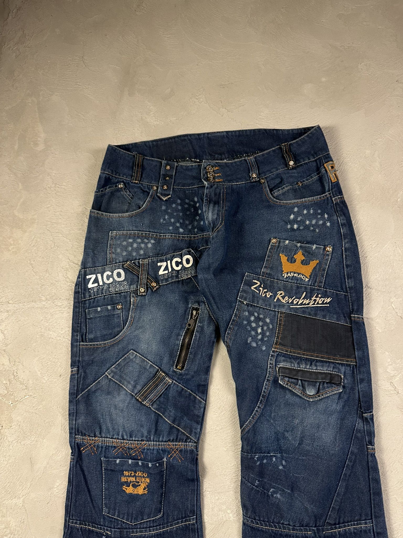 Japanese Brand Vintage Y2k Avant Garde Oversized Printed Hiphop Denim Pants Size US 36 / EU 52 - 3 Thumbnail