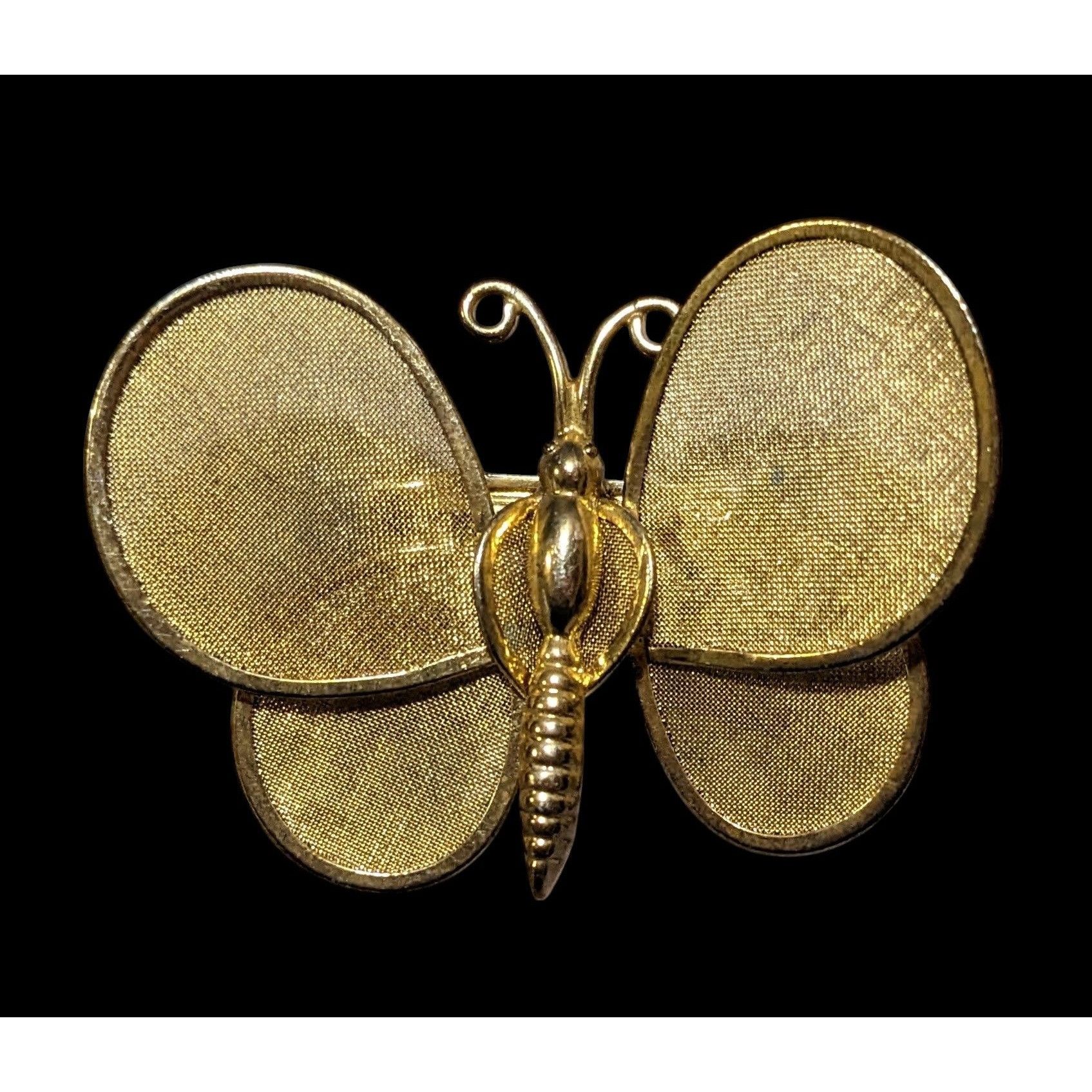 Other Vintage Gold Tone Spring Mesh Wing Butterfly Brooch Size ONE SIZE - 1 Thumbnail