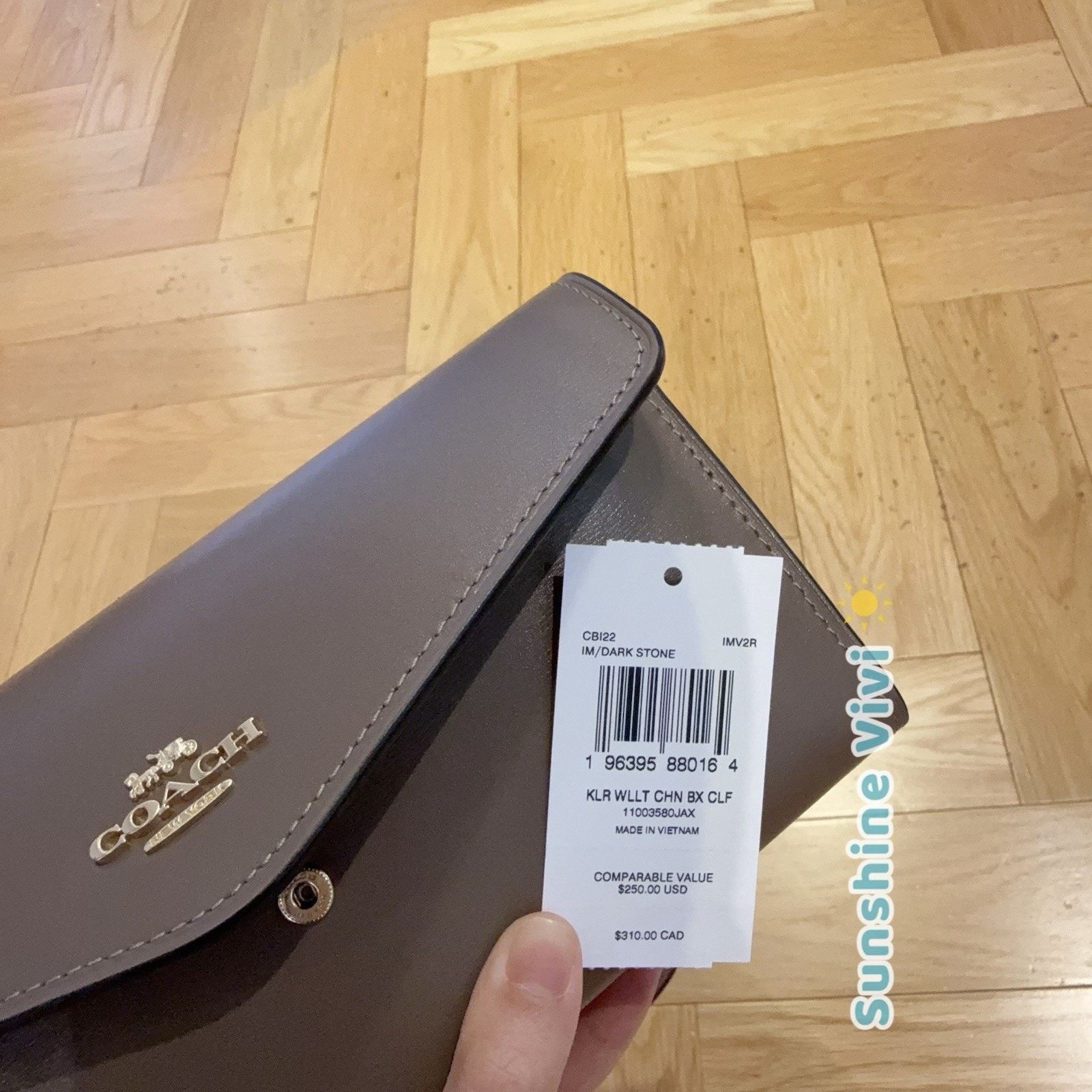 Coach NWT Coach Klare Wallet Chain CBI22 leather Gold/Dark Stone Size ONE SIZE - 3 Thumbnail