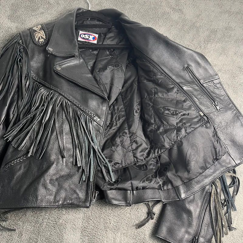 Designer OSX Leather Jacket L 100% Leather Size M / US 6-8 / IT 42-44 - 6 Thumbnail