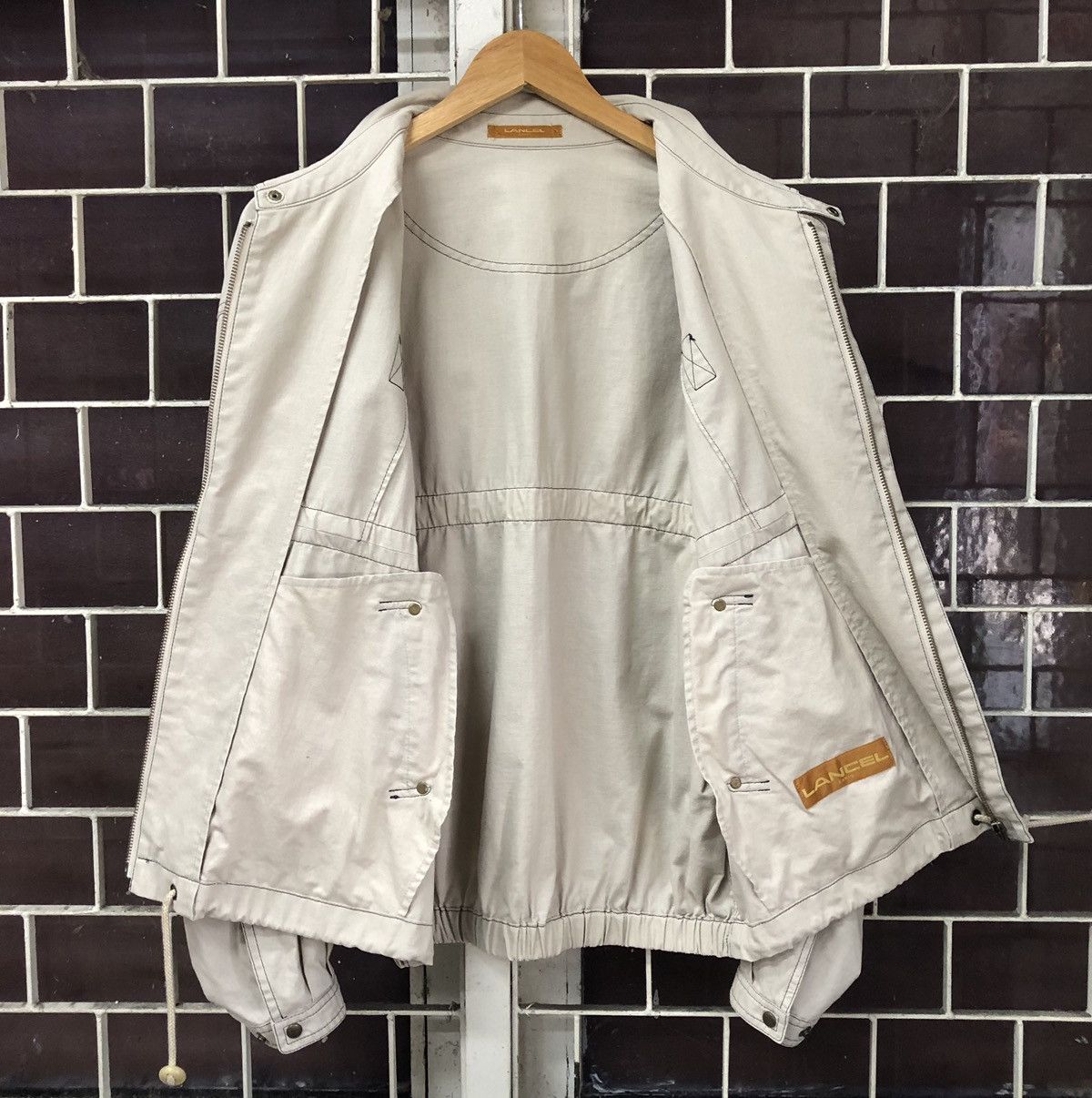 Vintage Vintage LANCER PARIS Zip Up Bomber Jacket Size US L / EU 52-54 / 3 - 3 Thumbnail