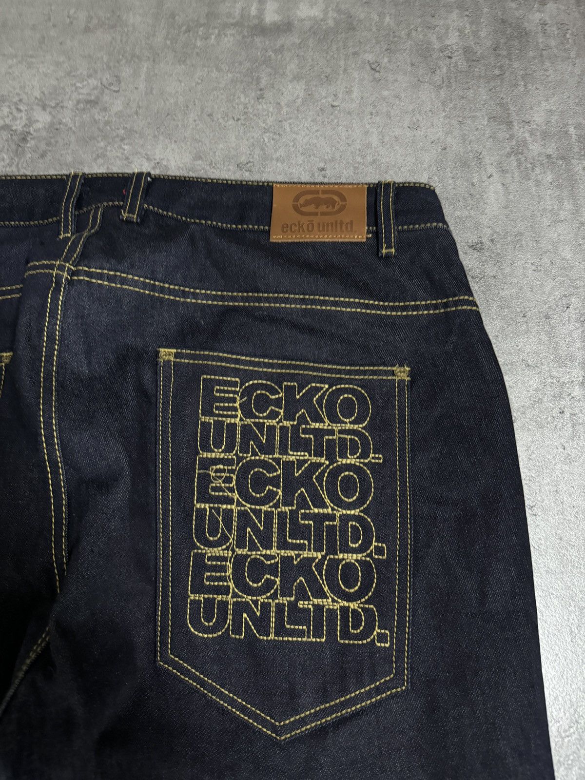 Ecko Unltd. × Japanese Brand × Rap Tees Ecko Unltd. by Marc Ecko Vintage Baggy Jeans Denim Logo Rap Size US 36 / EU 52 - 3 Thumbnail