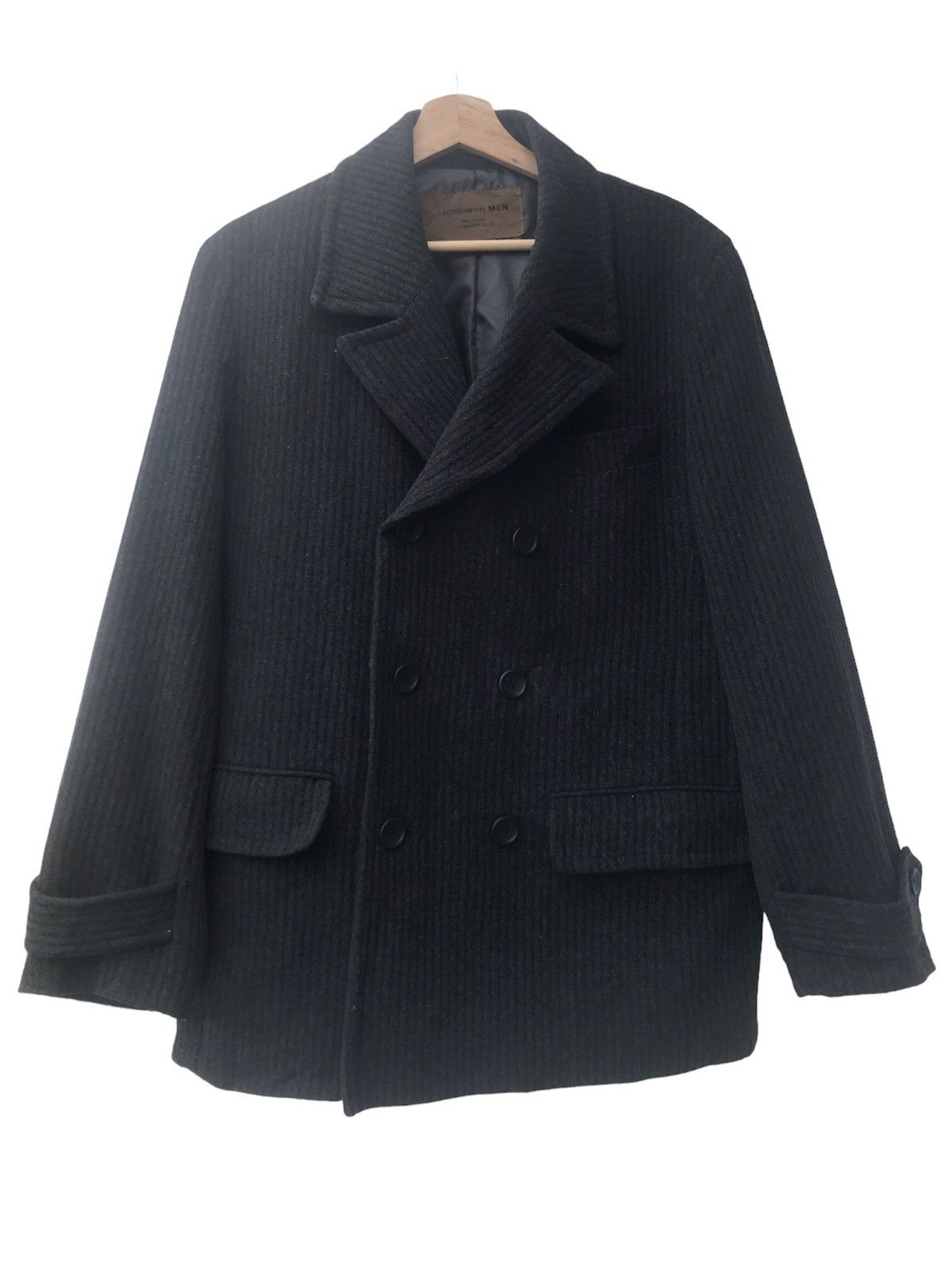 Japanese Brand Lautreamont Men Double Breasted Wool Coat Made in Japan Size US M / EU 48-50 / 2 - 1 Thumbnail
