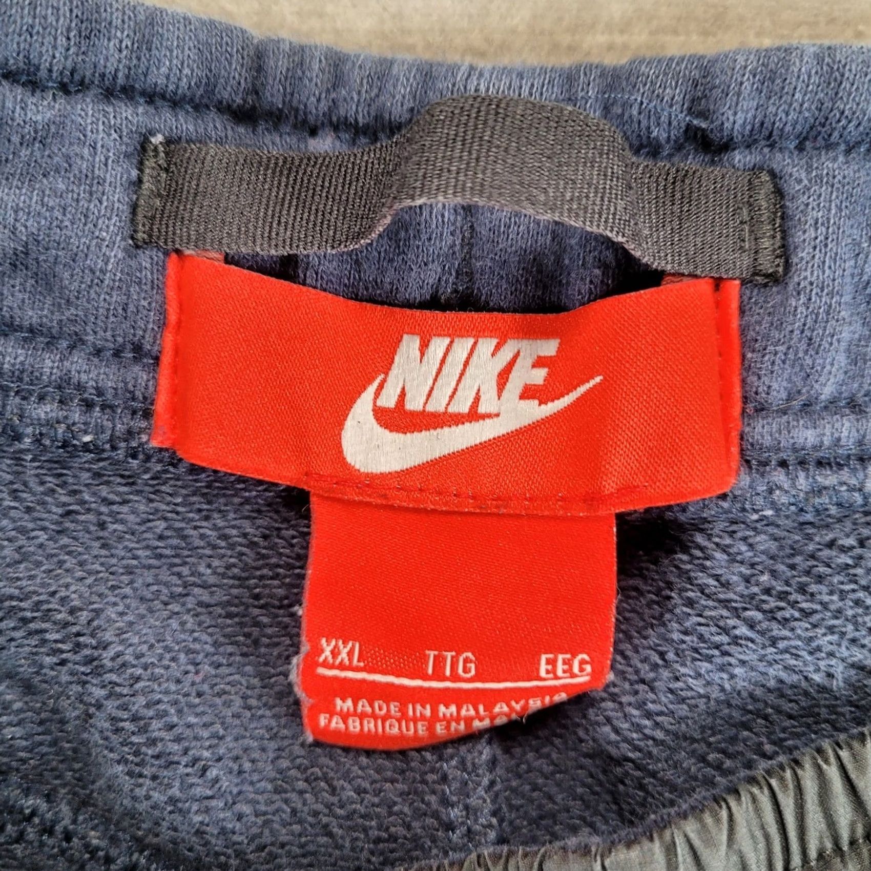 Nike Nike Mens XXL Navy Blue Fleece Jogger Sweatpants Elastic Waist Drawstring Pockets Athletic Style Size US 39 - 3 Thumbnail