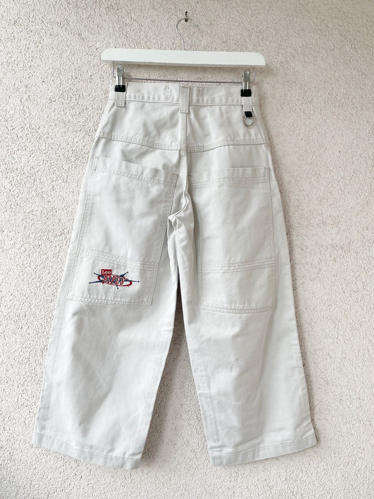 Lee Lee x Pipes Vintage Wide Leg Women White Jeans JNCO Size XS Size 25" / US 0 / IT 36 - 6 Thumbnail