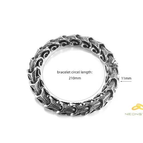 Jewelry 21cm 316L Retro Stainless Steel Bracelet Size ONE SIZE - 3 Thumbnail