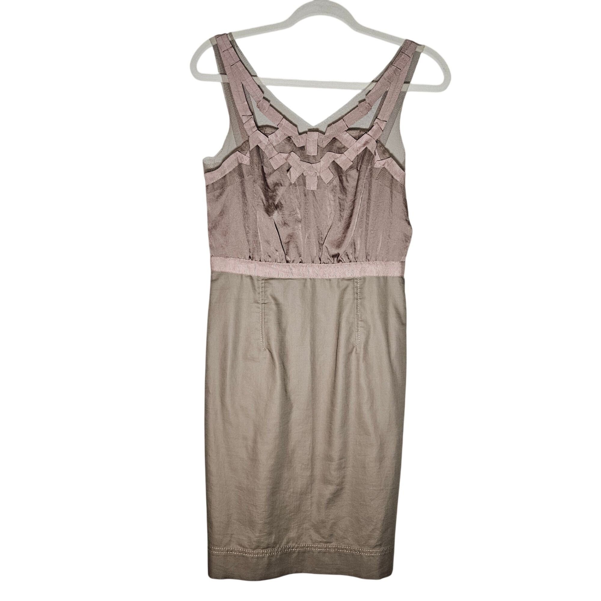 Other Loft Women's Brown & Taupe Sleeveless Sheath Dress 2 Size XS / US 0-2 / IT 36-38 - 2 Thumbnail