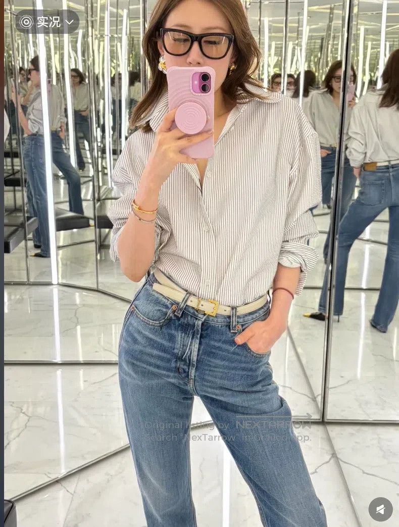 Saint Laurent Paris Saint Laurent Paris Silk Striped Shirt Size S / US 4 / IT 40 - 7 Thumbnail