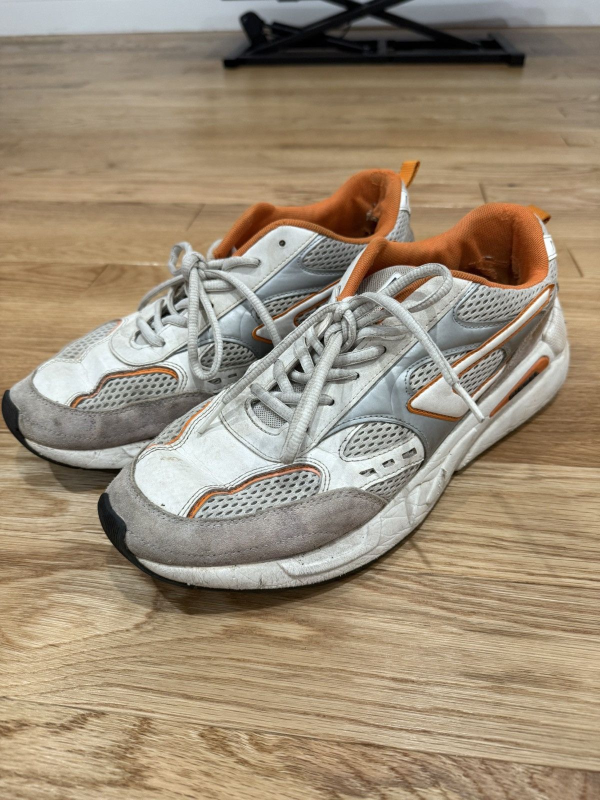 Diesel Diesel Sport Runner Sneakers – White/Orange Size US 11 / EU 44 - 1 Thumbnail