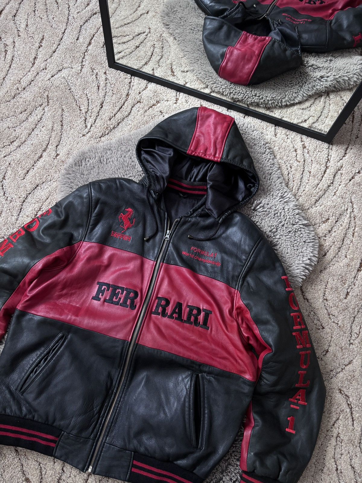 Ferrari Ferrari Racing Vintage Leather Bomber Jacket Size US M / EU 48-50 / 2 - 3 Thumbnail