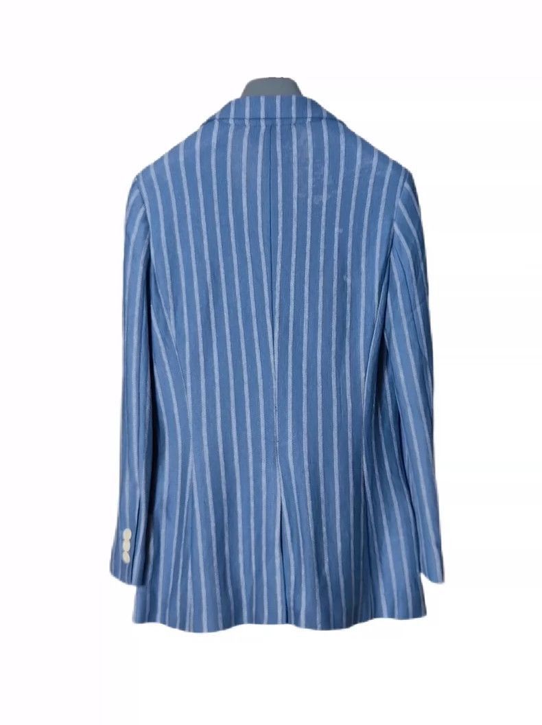 Loro Piana Loro Piana Women's Blue Striped Blazer-2508 Size US M / EU 48-50 / 2 - 4 Thumbnail