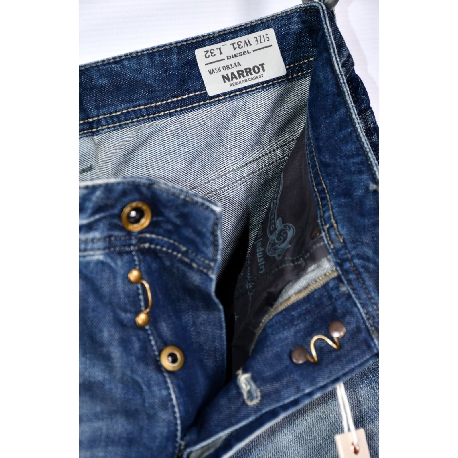 Diesel Diesel Narrot 0814A Regular Carrot Jeans Blue Men's W31 L32 Jeans Regular Mens Jeans Size US 31 - 7 Thumbnail