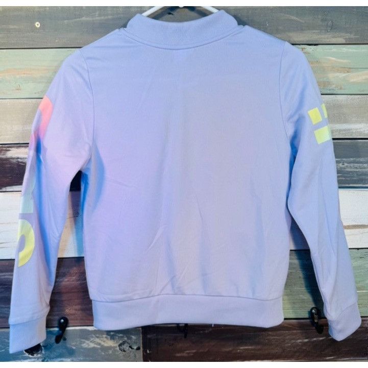 Adidas Adidas Girls Light Purple Rainbow Logo Zip Track Jacket L ( Size L / US 10 / IT 46 - 8 Thumbnail