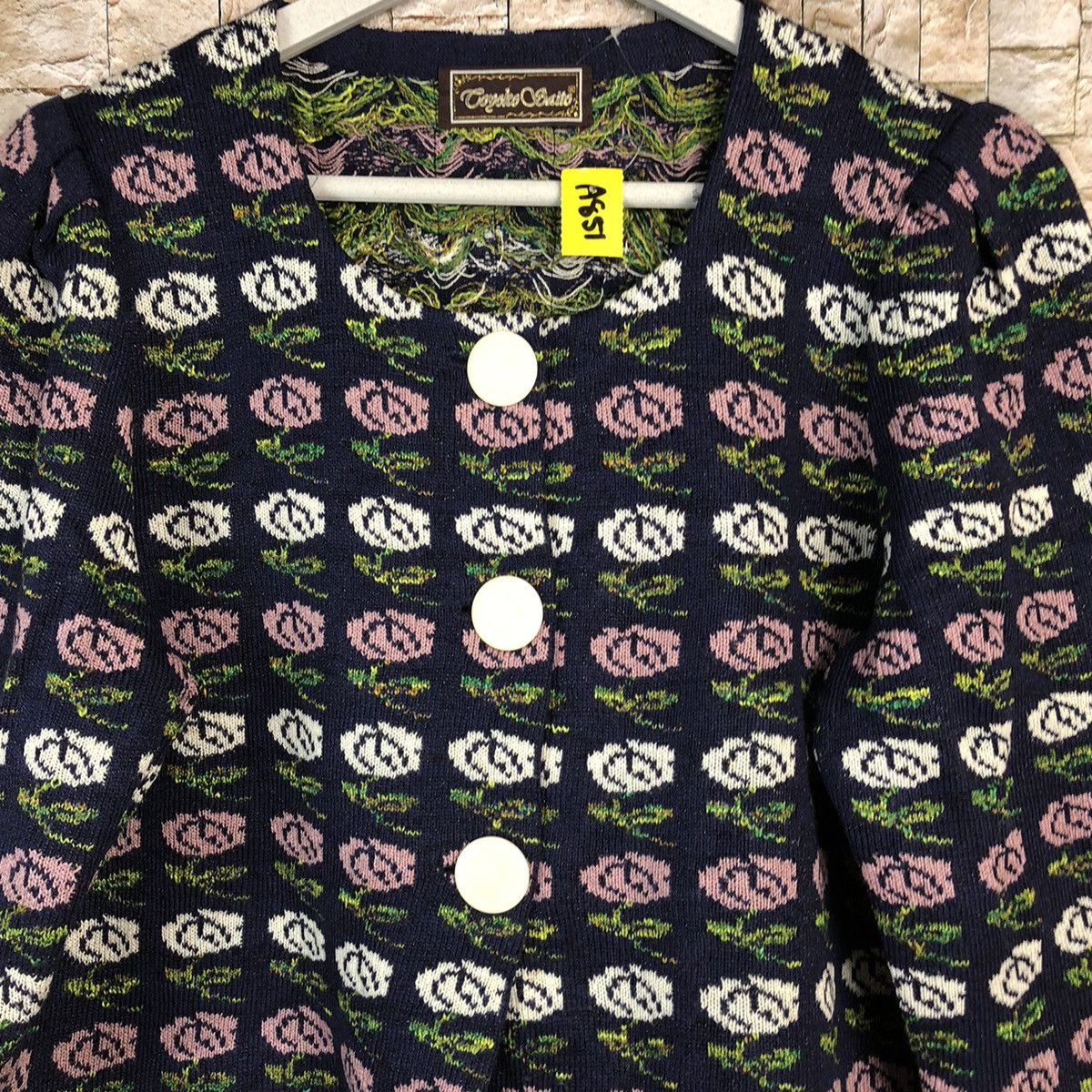 Homespun Knitwear × Japanese Brand Loyoko Saito Purple art cardigan Knitwear #A851 Size S / US 4 / IT 40 - 5 Thumbnail