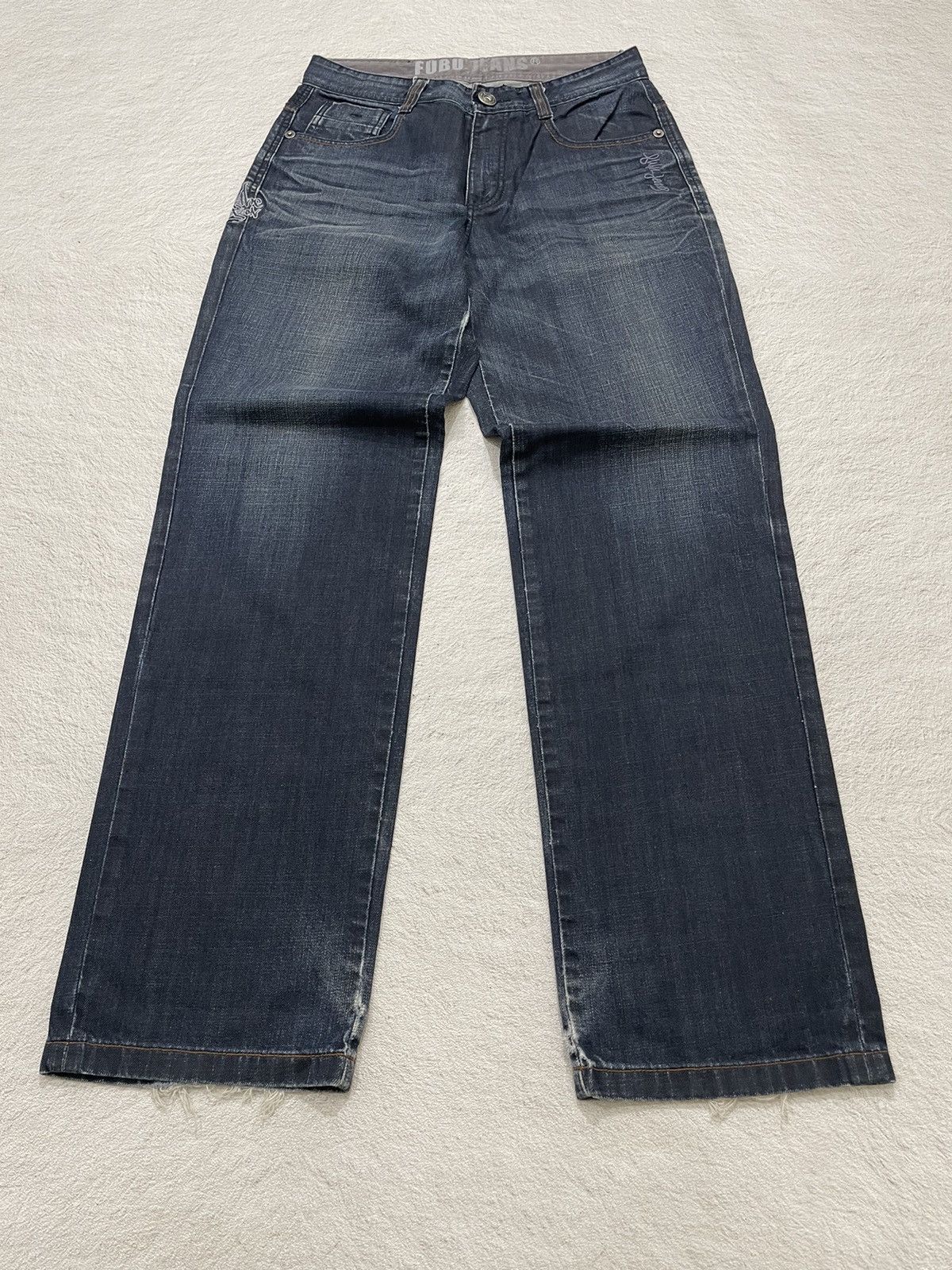 Fubu 2000s Japanese Fubu Indigo Denim Bordir Printed Hysteric Y2K Size US 30 / EU 46 - 1 Thumbnail