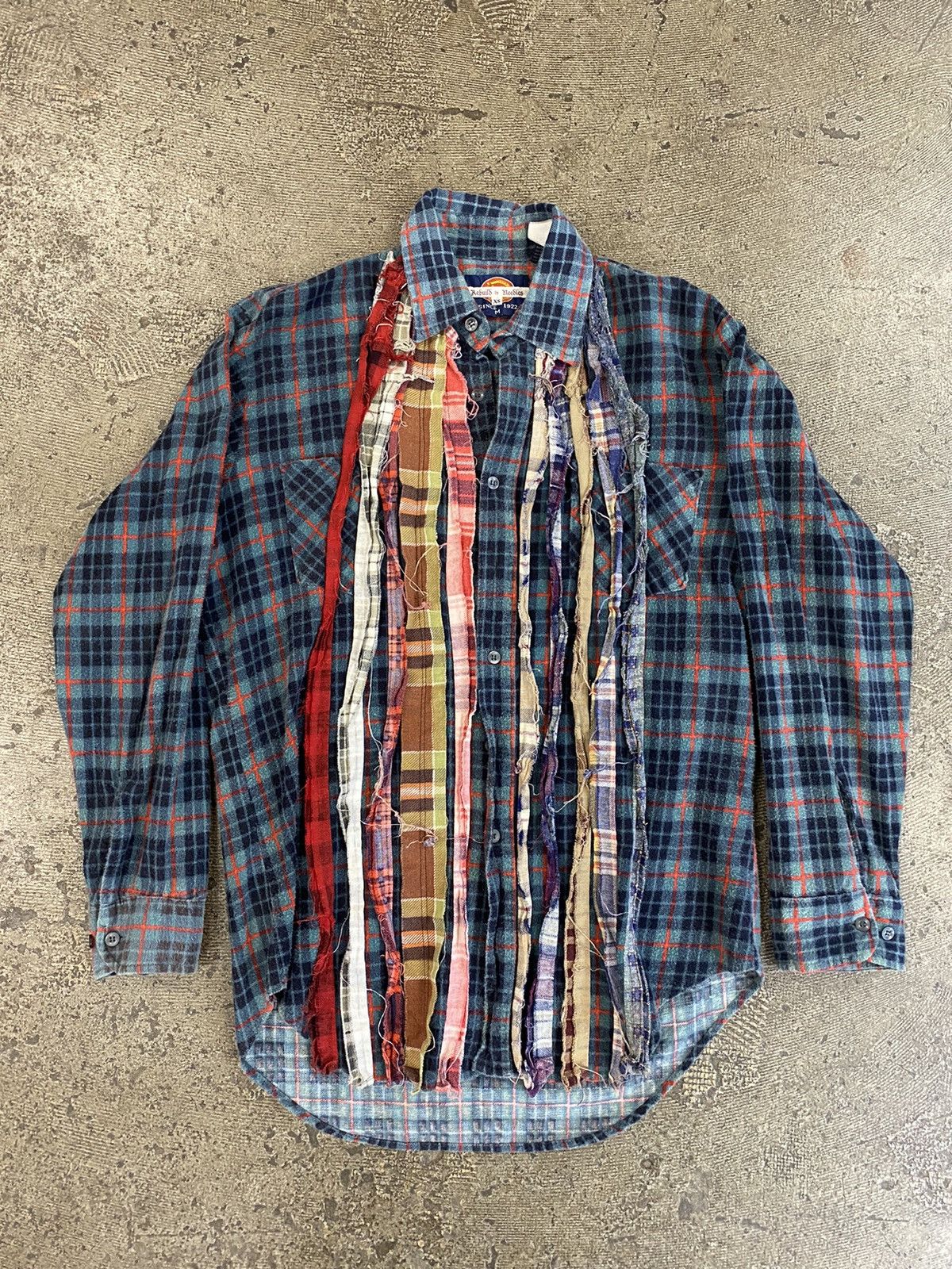 Rebuild by NEEDLES Multi Cut Flannel Frayed Button Shirt