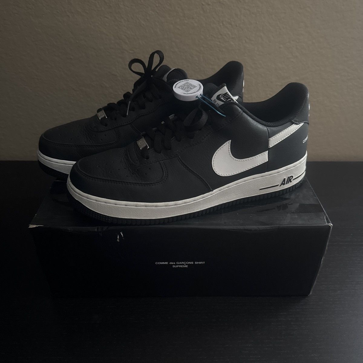 Comme des Garcons × Nike Nike Supreme CDQ Air Force 1 Black Size US 11 / EU 44 - 1 Thumbnail