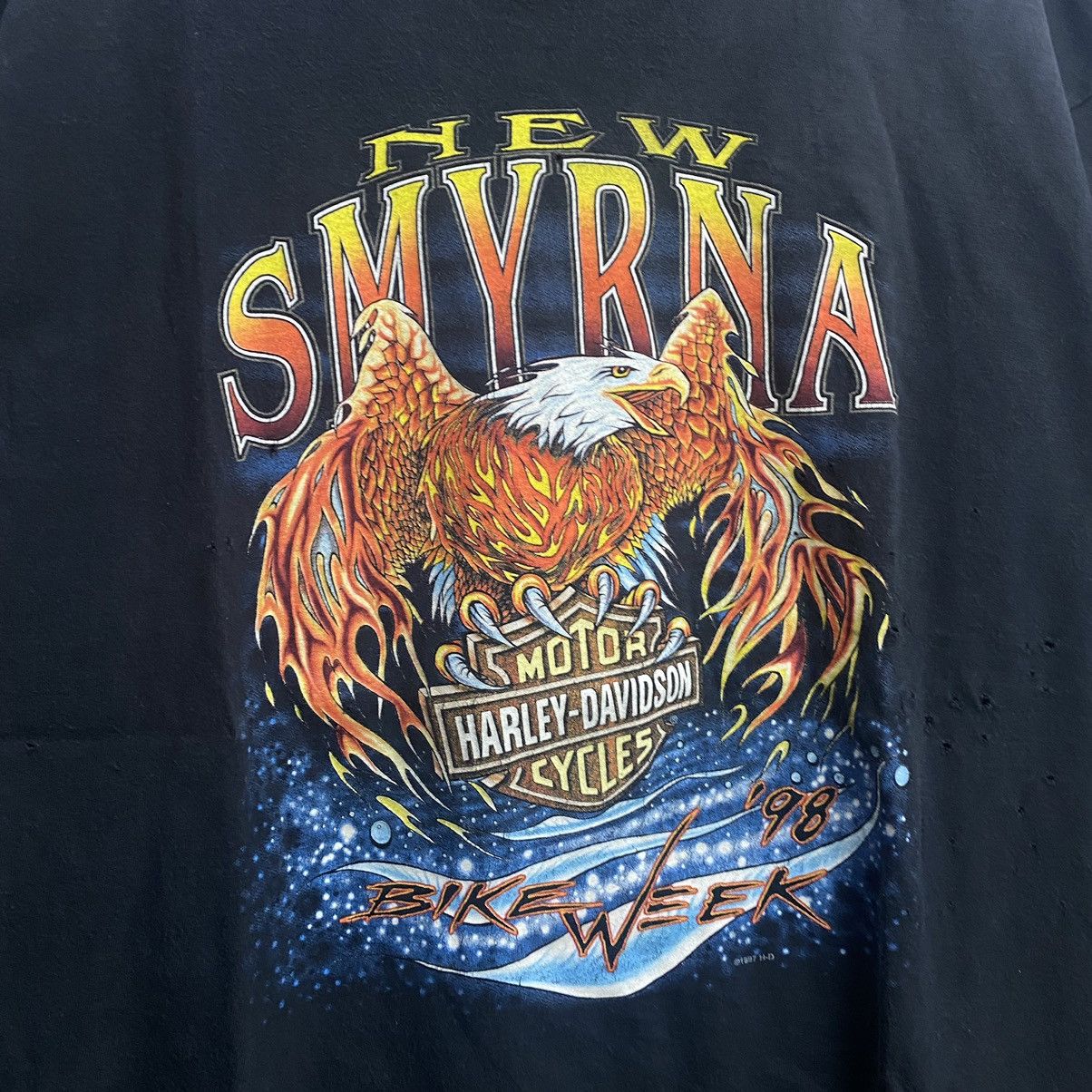 Harley Davidson × Vintage Vintage Bike Week 1997 New Smyrna Harley Davidson Tshirt Size US XXL / EU 58 / 5 - 5 Thumbnail