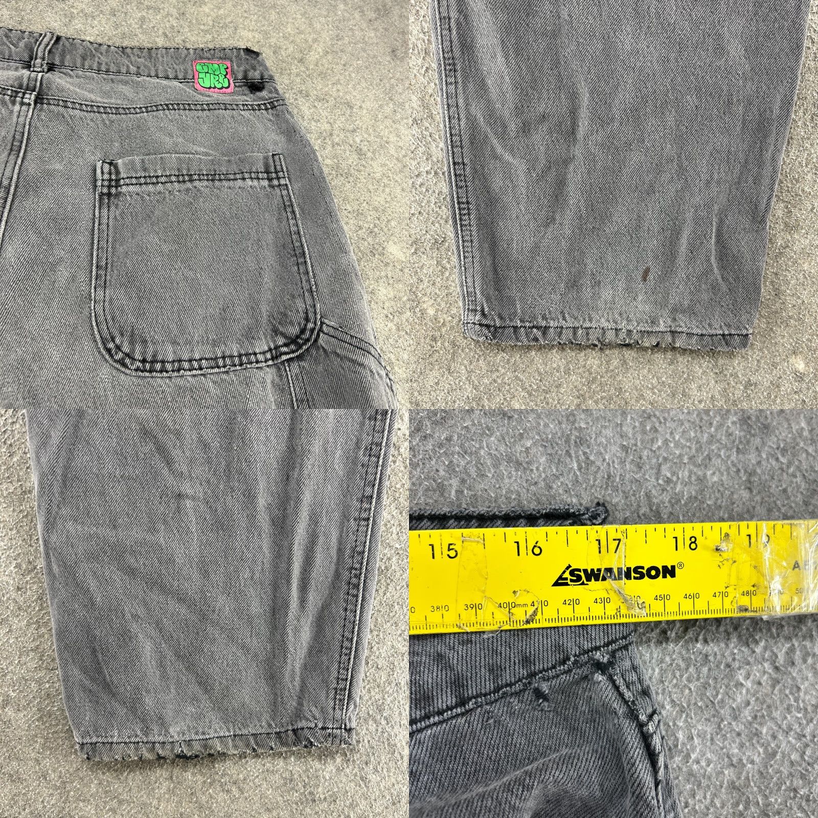 Empyre Empyre Jeans Womens 13 Black Carpenter Relaxed Straight Dark Wash Baggy Skater Size 24" / US 00 / IT 34 - 10 Thumbnail